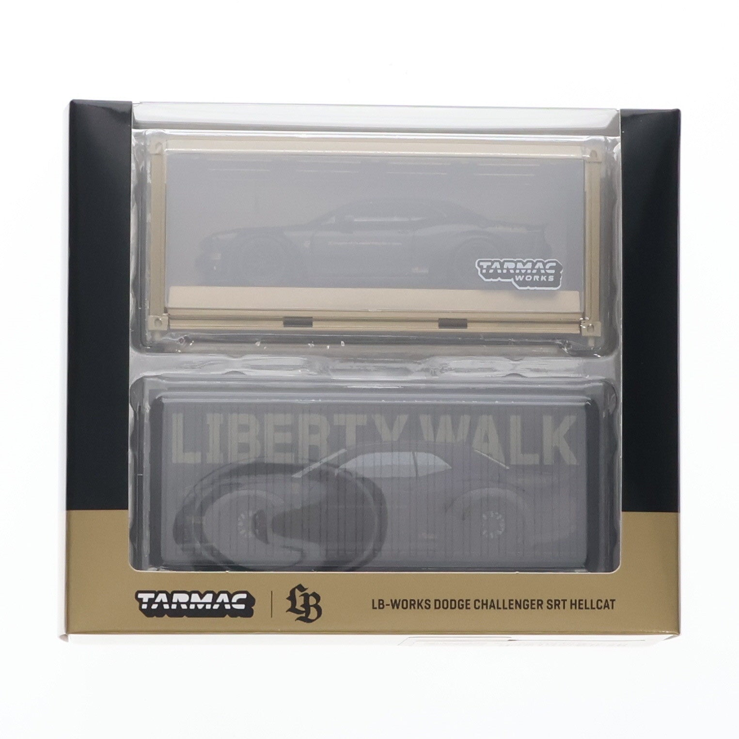 【中古即納】[MDL] 1/64 LB-WORKS Dodge Challenger(ダッジ チャレンジャー) SRT Hellcat Black Metallic with 2 containers 完成品 ミニカー(T64G-TL039-BK) Tarmac Works(ターマックワークス)(20250625)