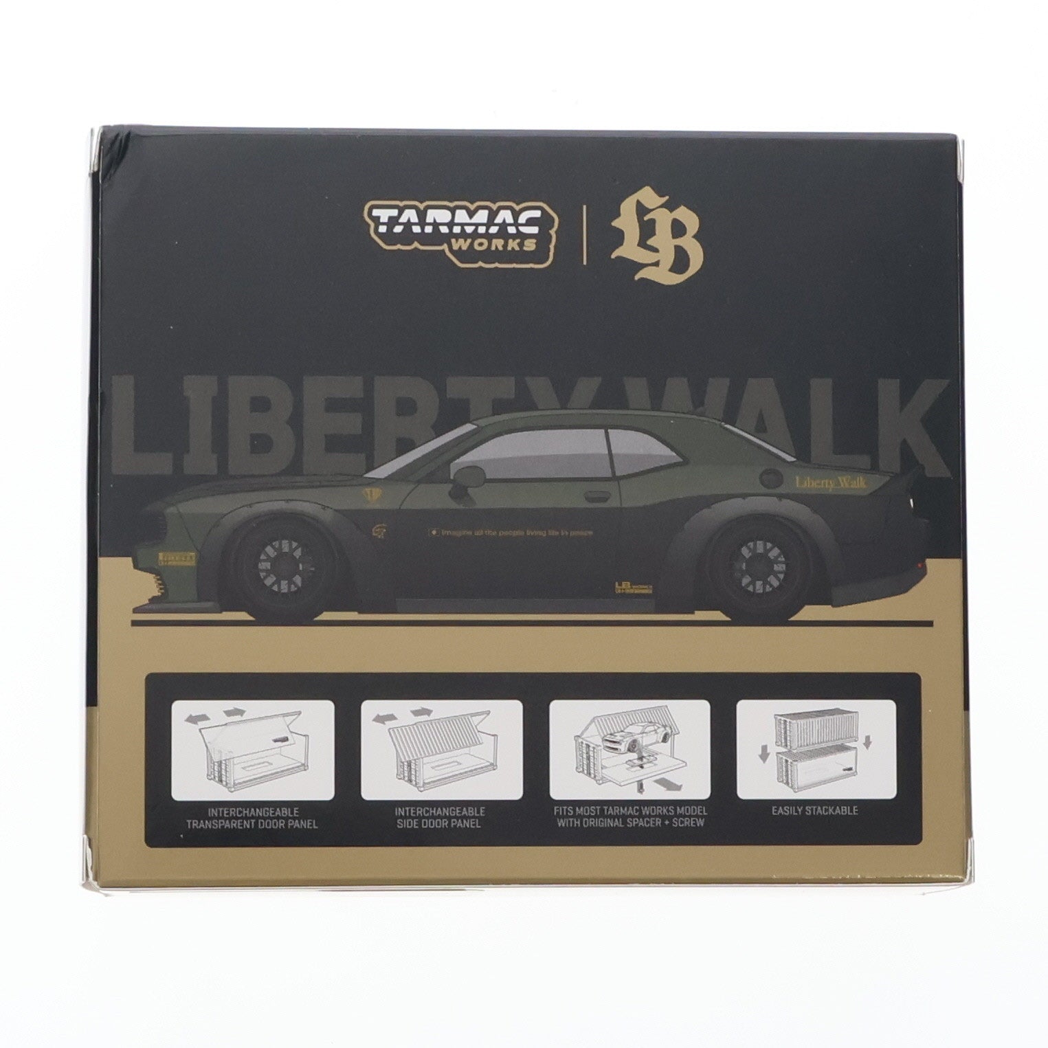 【中古即納】[MDL] 1/64 LB-WORKS Dodge Challenger(ダッジ チャレンジャー) SRT Hellcat Black Metallic with 2 containers 完成品 ミニカー(T64G-TL039-BK) Tarmac Works(ターマックワークス)(20250625)