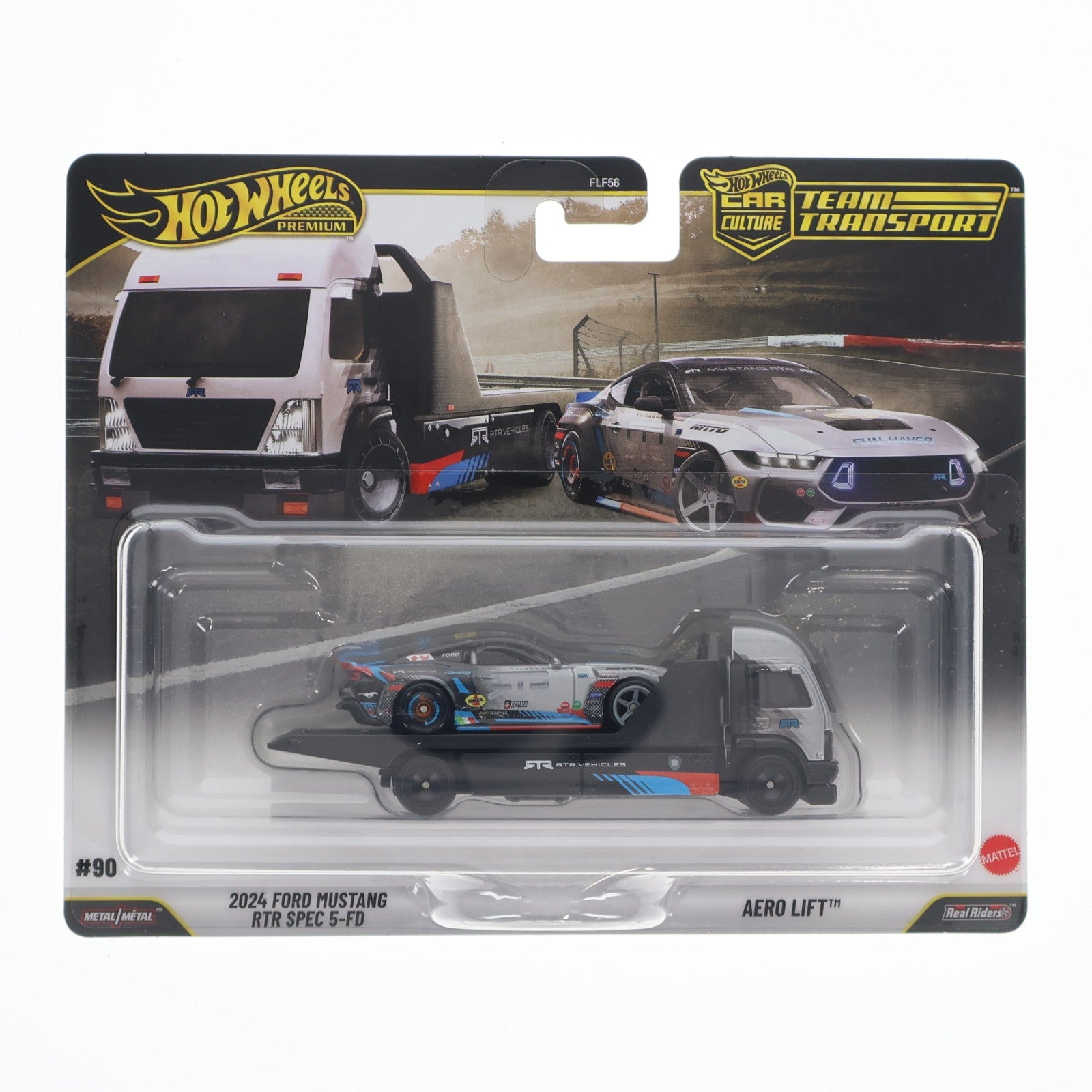 【中古即納】[MDL] Hot Wheels(ホットウィール) チームトランスポート 1/64 2024 フォード マスタング RTR スペック 5-FD / エアロリフト 完成品 ミニカー(JHX92) マテル(20260425)