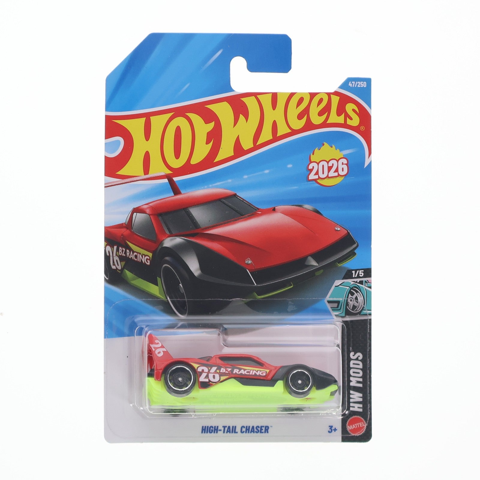 【中古即納】[MDL] Hot Wheels(ホットウィール) HW MODS 1/64 HIGH-TAIL CHASER(ハイテールチェイサー) #26(レッド×ブラック×イエロー) 完成品 ミニカー(JJH35) マテル(19991231)