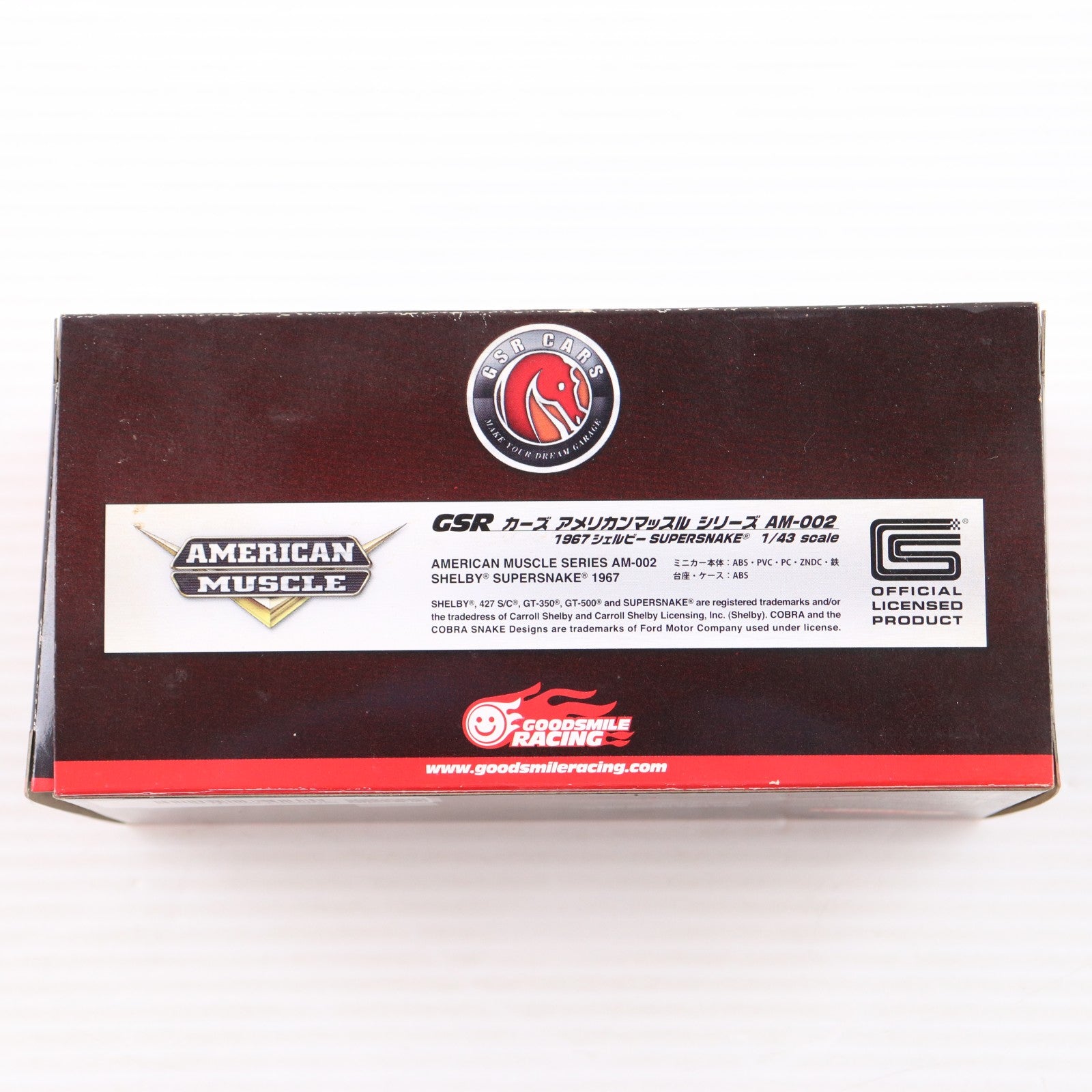 【中古即納】[MDL] GSRカーズ アメリカンマッスル シリーズ AM-002 1/43 シェルビー SUPERSNAKE(スーパースネーク) 完成品 ミニカー グッドスマイルレーシング(20091130)