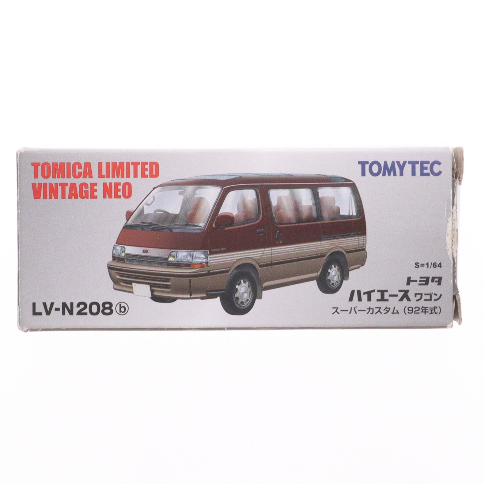 【中古即納】[MDL] トミカリミテッドヴィンテージ NEO 1/64 LV-N208b トヨタ ハイエースワゴン スーパーカスタム 92年式(暗赤/茶) 完成品 ミニカー(311461) TOMYTEC(トミーテック)(20200711)