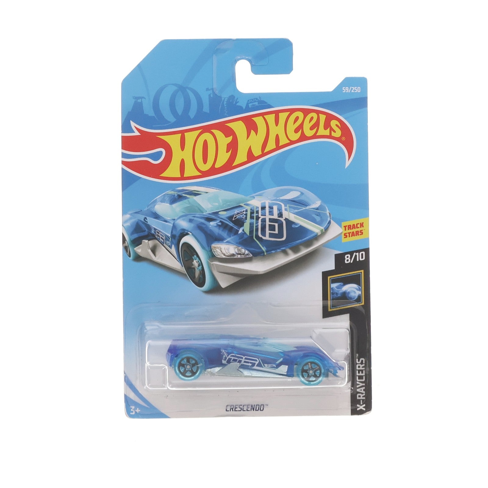 【中古即納】[MDL] Hot Wheels(ホットウィール) X-RAYCERS 1/64 CRESCENDO(ブルー×ホワイト) 完成品 ミニカー(FYD69) マテル(20191231)