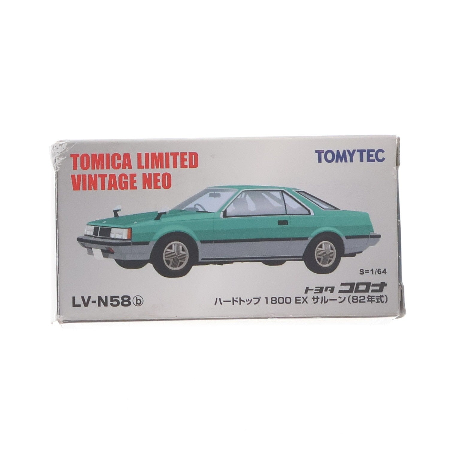 【中古即納】[MDL] トミカリミテッドヴィンテージ NEO 1/64 TLV-N58b トヨタ コロナ ハードトップ 1800 EX サルーン(82年式) グリーン&グレー 完成品 ミニカー(229940) TOMYTEC(トミーテック)(20111022)