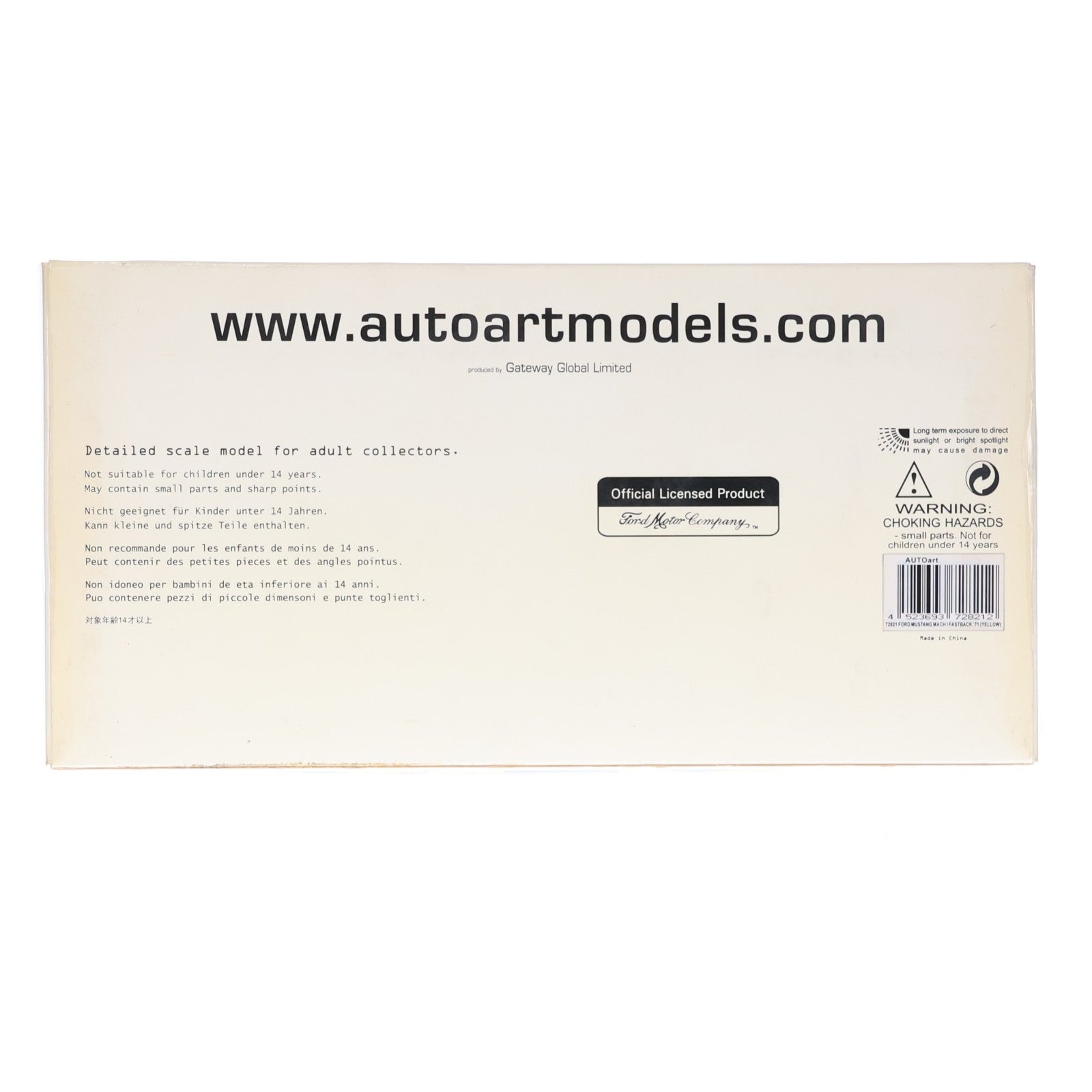 【中古即納】[MDL] MILLENNIUM 1/18 FORD MUSTANG MACH I(フォード マスタング マッハ1) FASTBACK 1971(イエロー) 完成品 ミニカー(72821) AUTOart(オートアート)(20030731)
