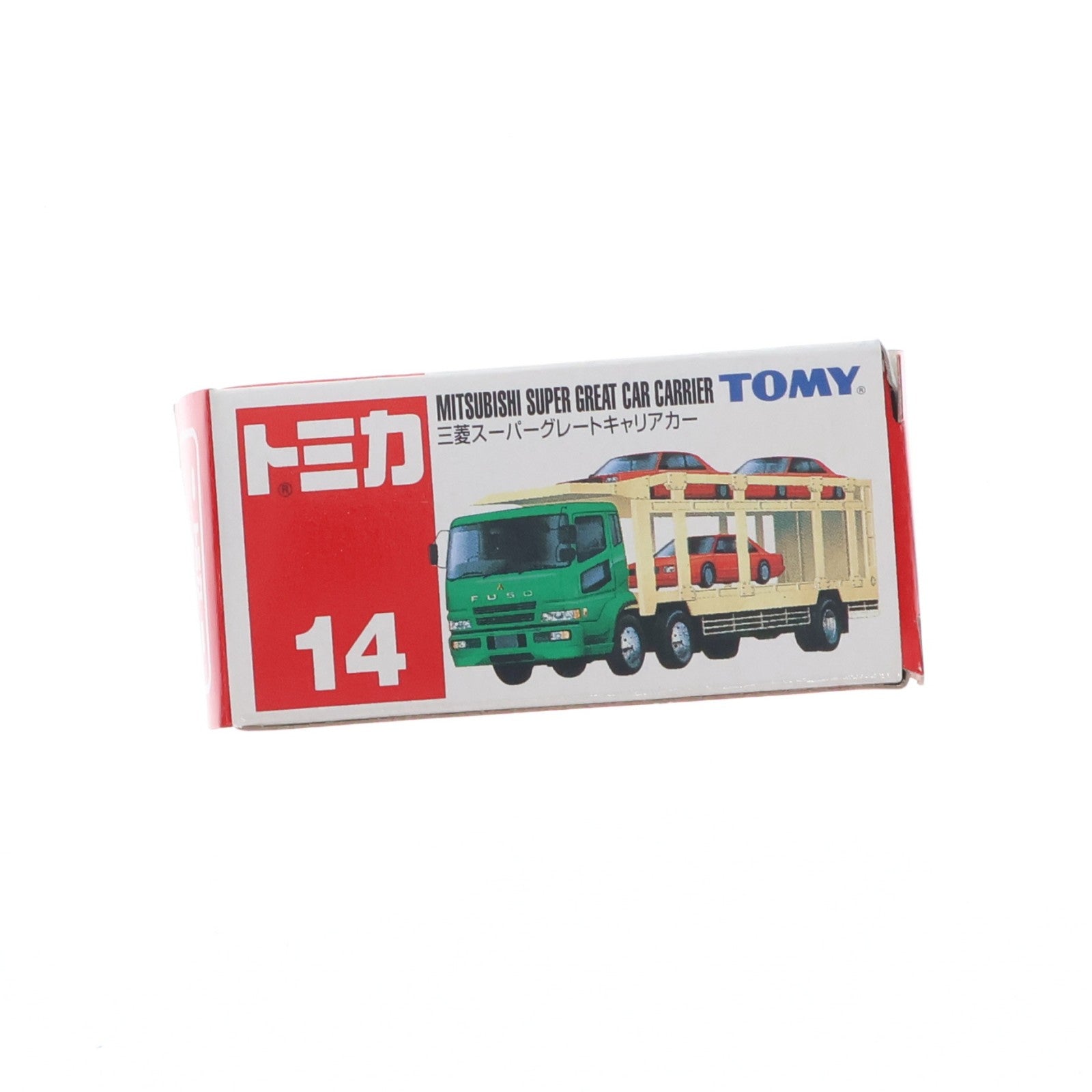 【中古即納】[MDL] トミカ No.14 三菱 スーパーグレートキャリアカー(グリーン×ホワイト/赤箱/中国製/TOMY青字) 完成品 ミニカー トミー(19991231)