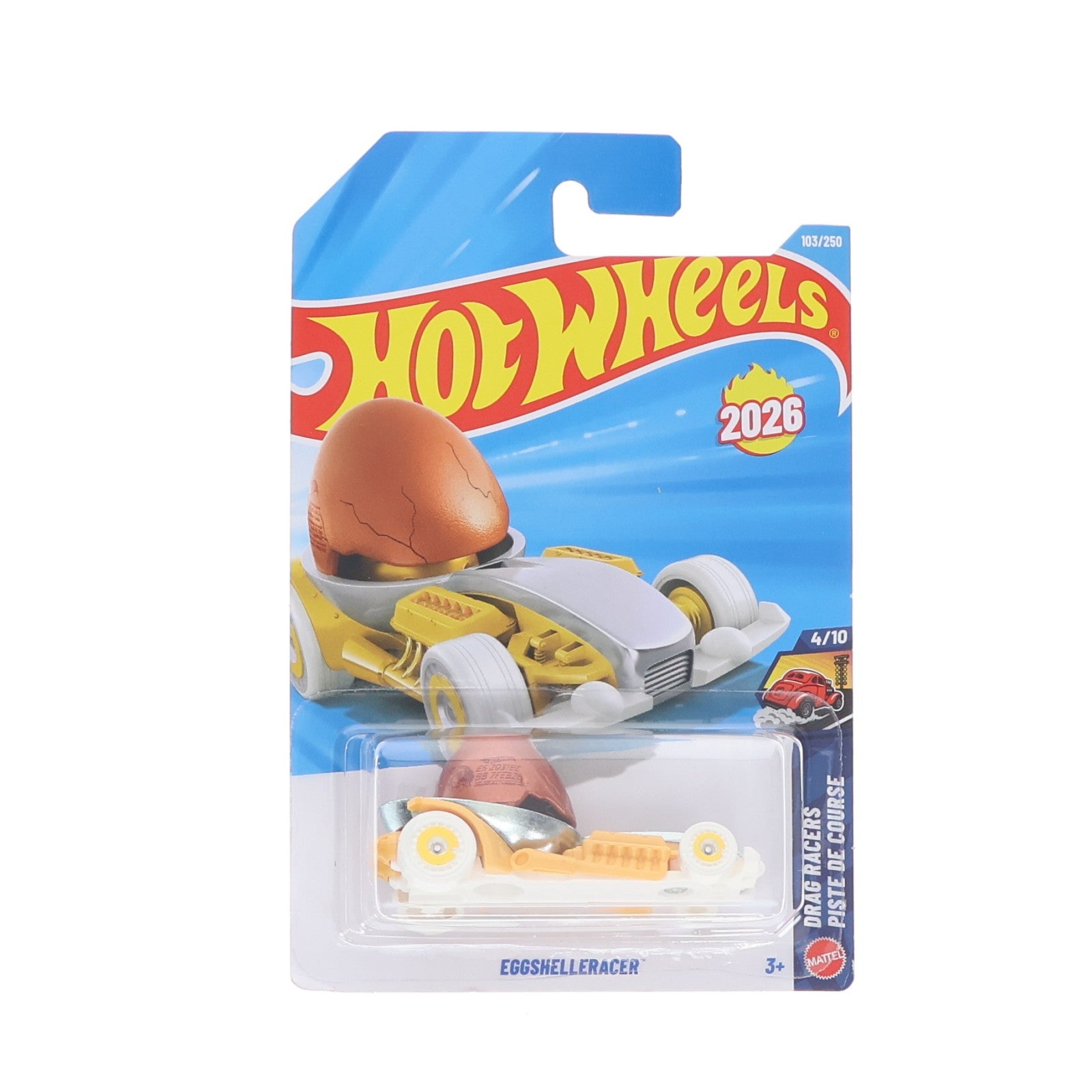 【中古即納】[MDL] Hot Wheels(ホットウィール) 2026 DRAG RACERS PISTE DE COURSE 1/64 Egg Shell Racer 完成品 ミニカー(JJH47-N7C5) マテル(20260528)