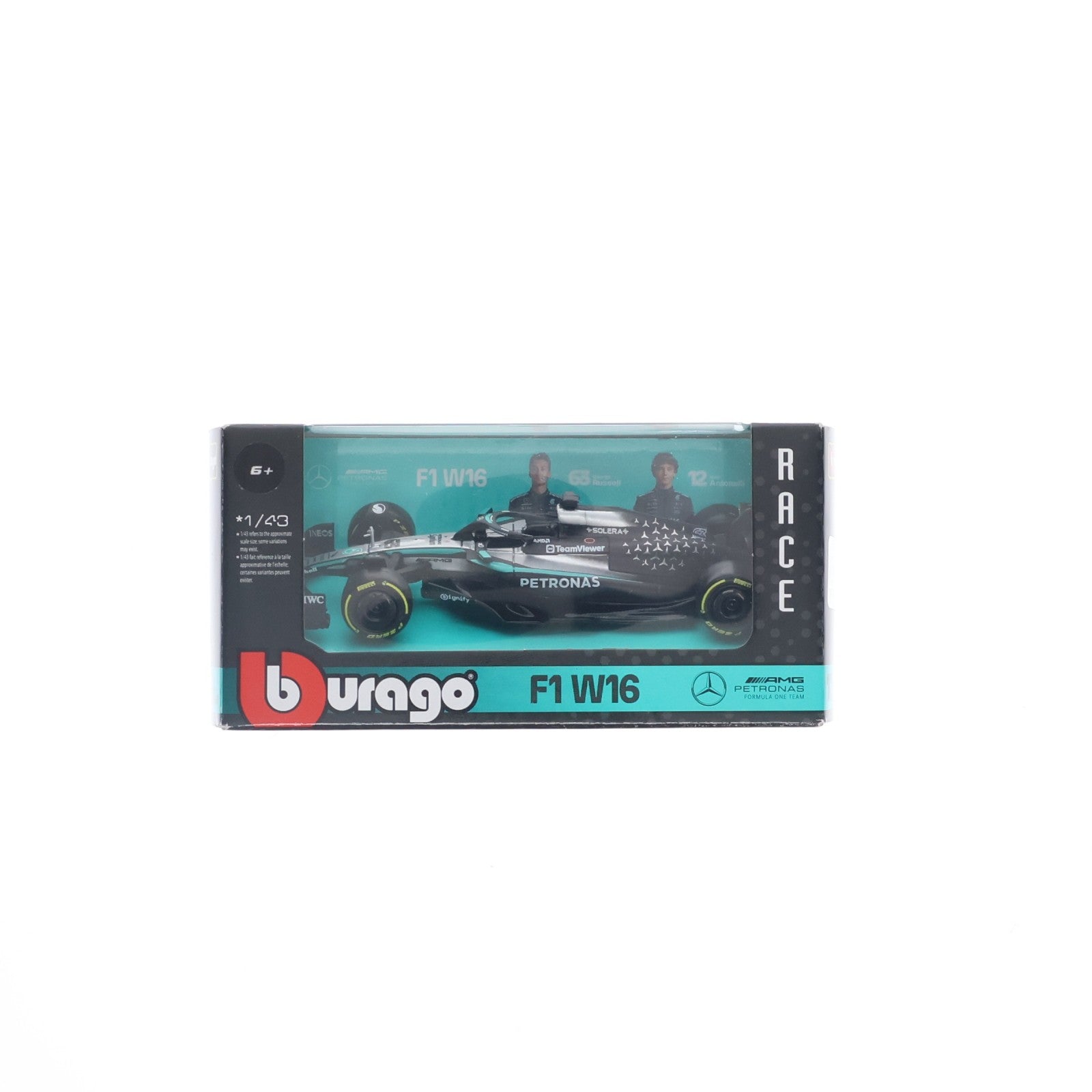 【中古即納】[MDL] 1/43 メルセデス-AMG ペトロナス F1チーム W16(2025) オーストラリアGP No.63 G.ラッセル 完成品 ミニカー(18-38237) BBURAGO(ブラゴ)(20251231)