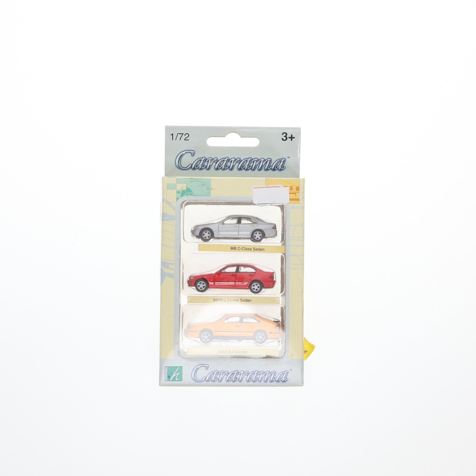 【中古即納】[MDL] 1/72 MB C-lass sedan(Cクラス セダン)(シルバー)&BME 3 Series Sedan(レッド)&Saab 9.3 Coupe(クーペ)(イエロー) 3台セット 完成品 ミニカー(173) Cararama(カララマ)(19991231)