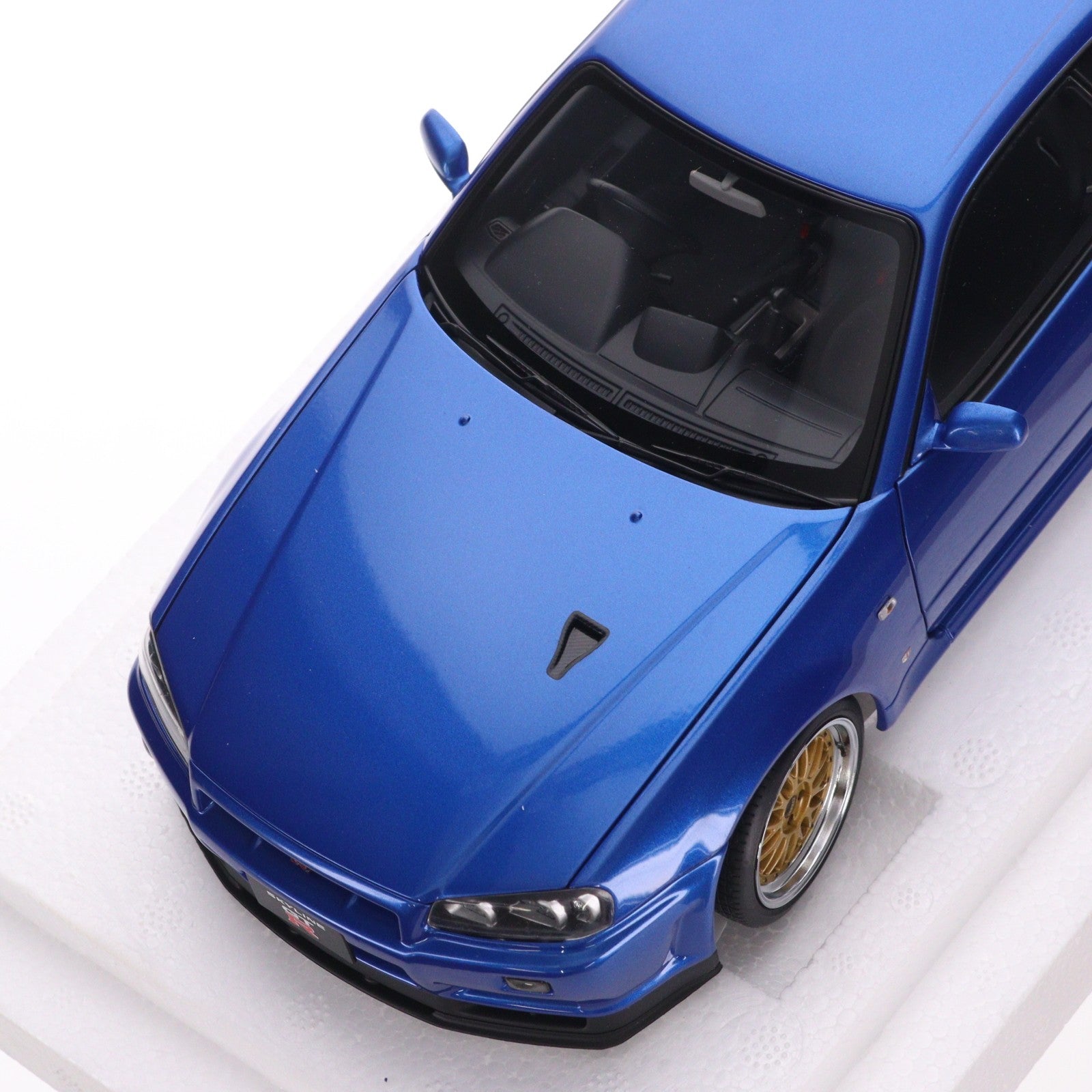 【中古即納】[MDL] 1/18 日産 スカイライン GT-R(R34) Vスペック II 『BBS LM ホイール・バージョン』(ベイサイドブルー) 完成品 ミニカー(77409) AUTOart(オートアート)(20210829)