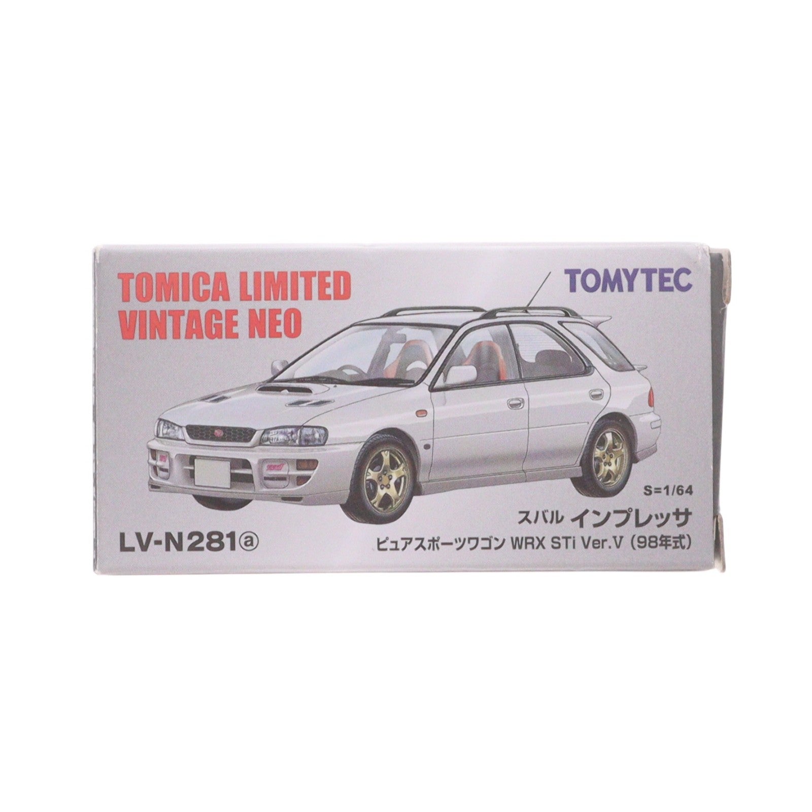 【中古即納】[MDL] トミカリミテッドヴィンテージ NEO LV-N281a 1/64 スバル インプレッサ ピュアスポーツワゴン WRX Sti Version V(白)98年式 完成品 ミニカー(324614) TOMYTEC(トミーテック)(20230519)