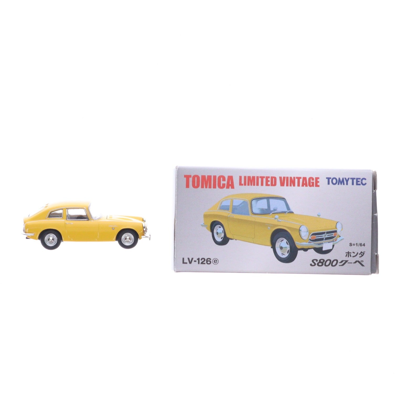 【中古即納】[MDL] トミカリミテッドヴィンテージ LV-126e 1/64 ホンダ S800 クーペ(黄) 完成品 ミニカー(288763) TOMYTEC(トミーテック)(20180609)
