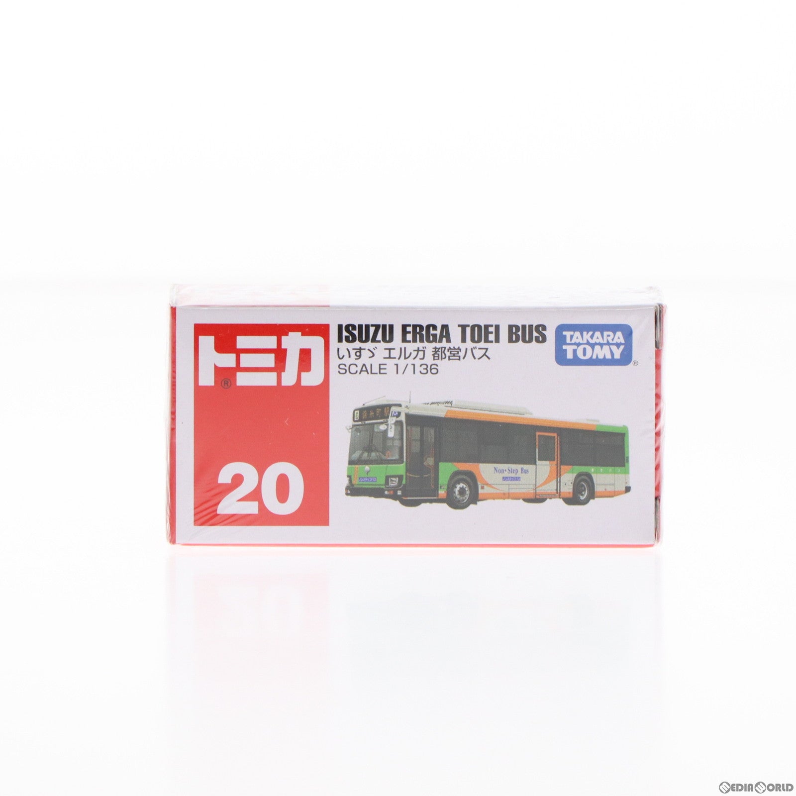 【中古即納】[MDL] トミカ いすず エルガ 都営バス(ホワイト×グリーン×イエロー) 完成品 ミニカー(No.20) タカラトミー(20171021)