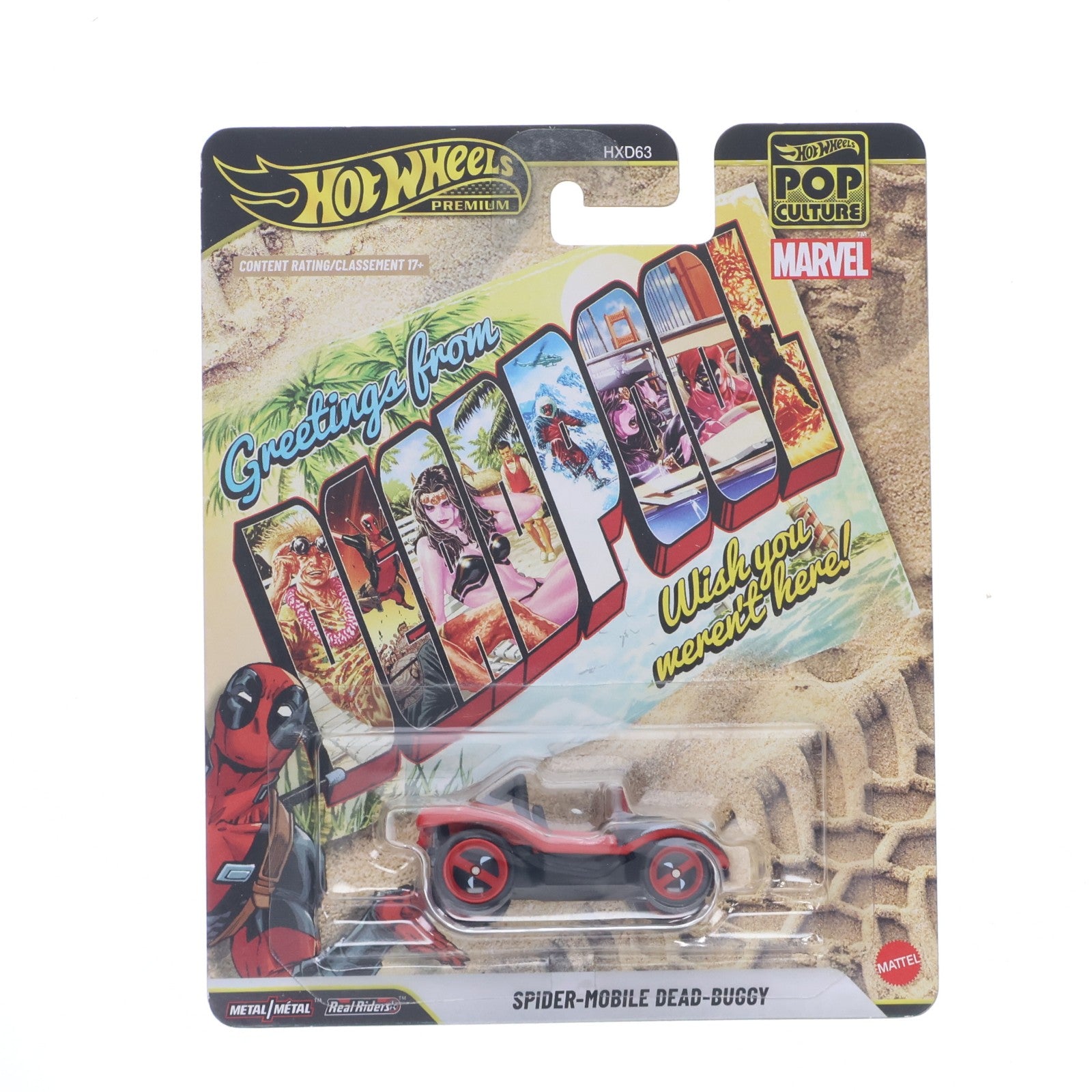 【中古即納】[MDL] Hot Wheels(ホットウィール) ポップカルチャー 1/64 スパイダーモービル デッドバギー デッドプール 完成品 ミニカー(JHX06) マテル(20260516)