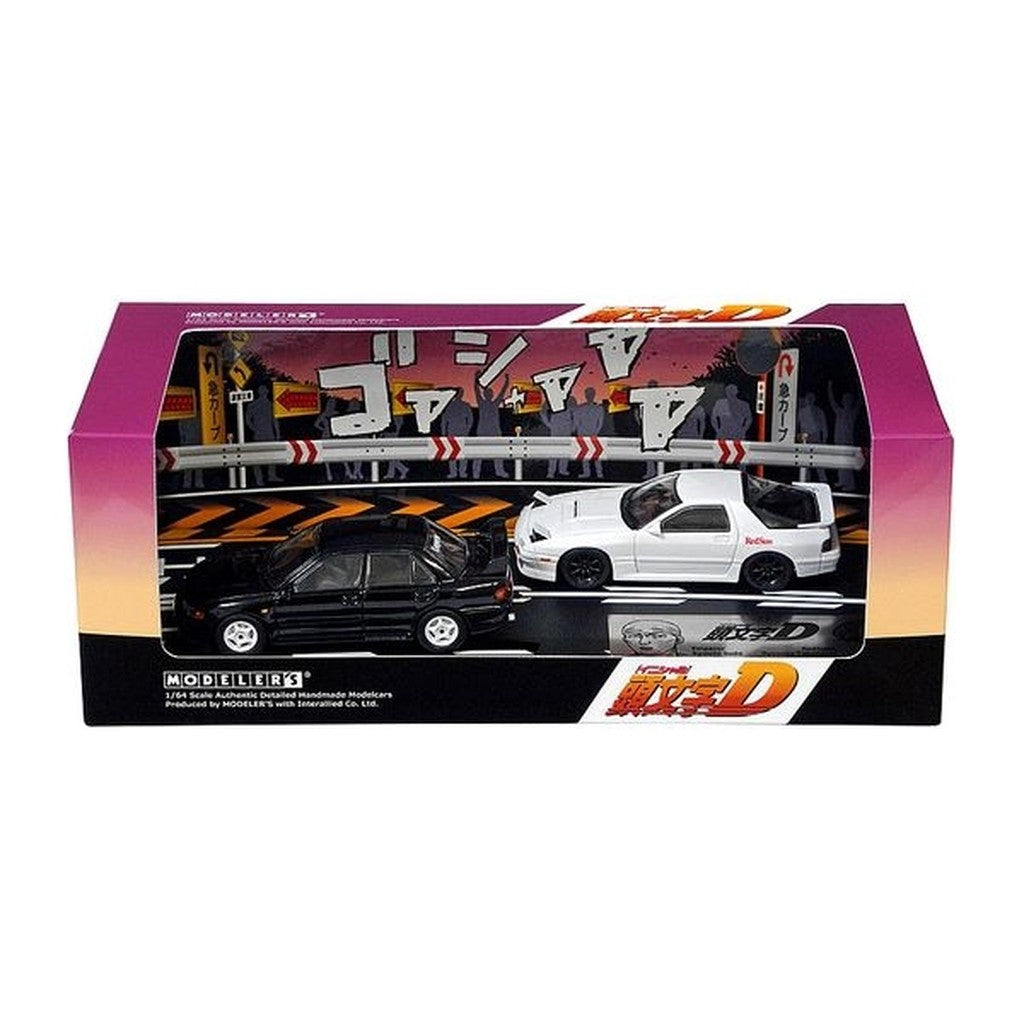 【中古即納】[MDL] 1/64 頭文字D(イニシャルD) セットVol.17 須藤京一ランサーエボリューションIII & 高橋涼介RX-7(FC3S) 完成品 ミニカー(MD64217) モデラーズ(20240421)
