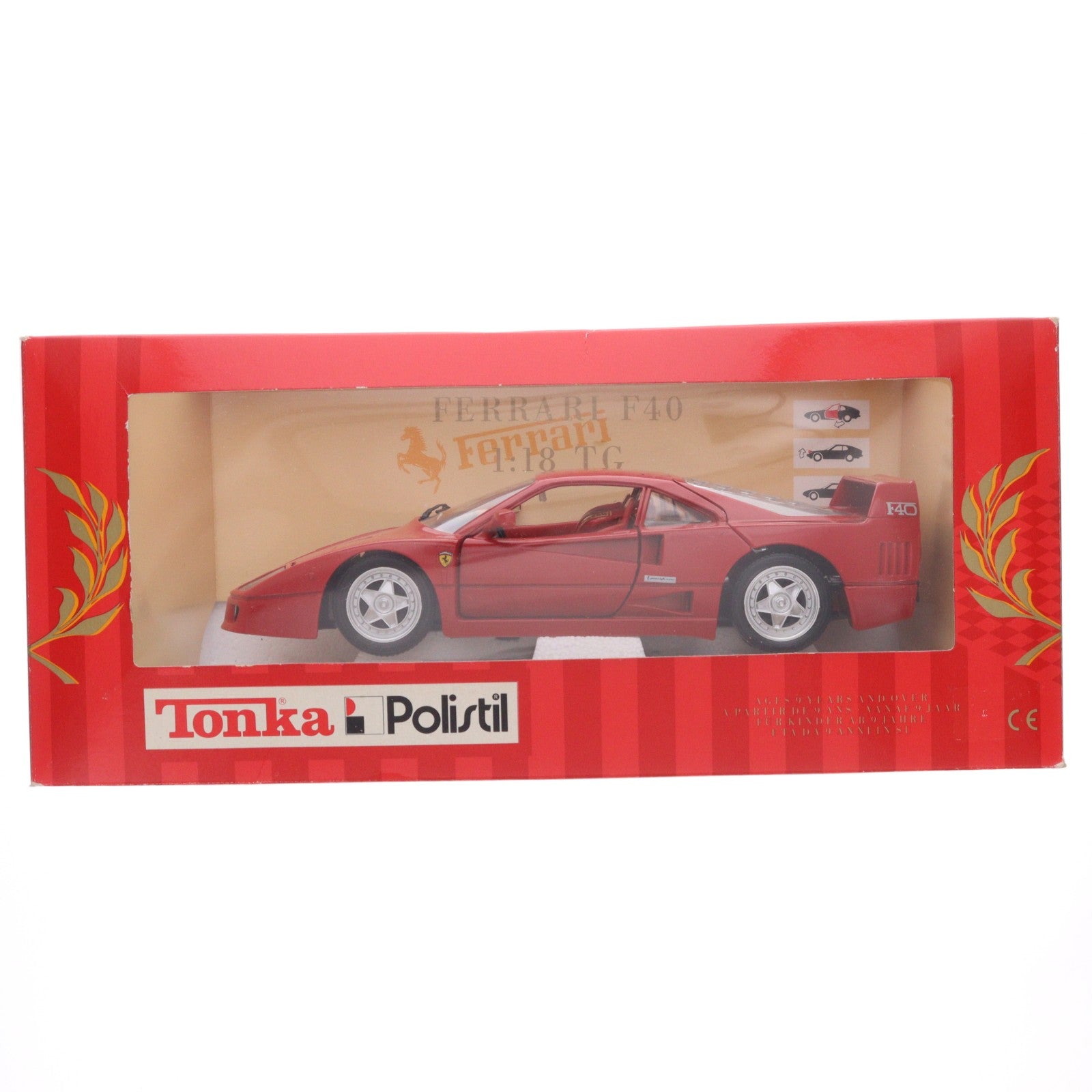 【中古即納】[MDL] 1/18 FERRARI(フェラーリ) F40 レッド 完成品 ミニカー Tonka Polistil(トンカ ポリスティル)(19871231)