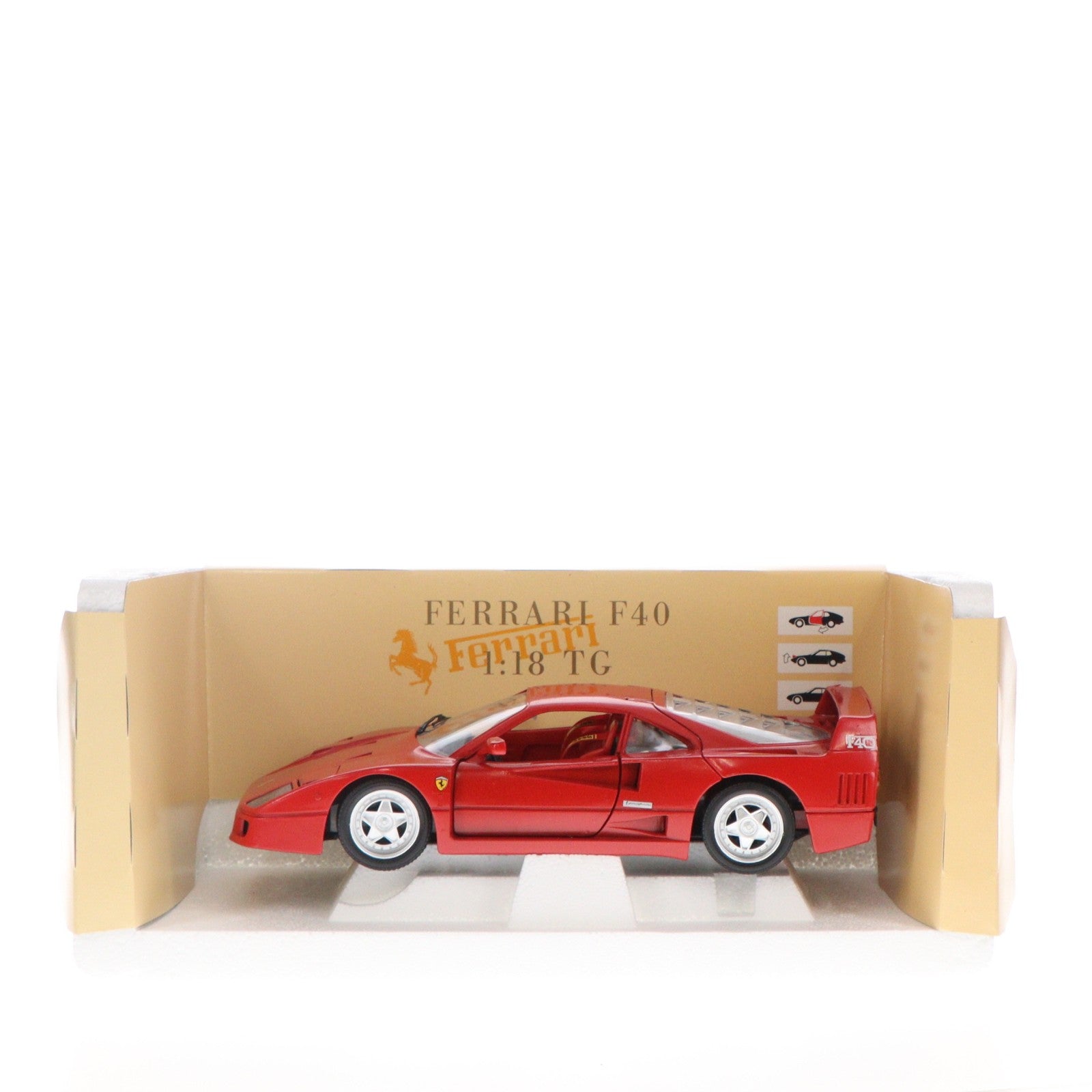 【中古即納】[MDL] 1/18 FERRARI(フェラーリ) F40 レッド 完成品 ミニカー Tonka Polistil(トンカ ポリスティル)(19871231)