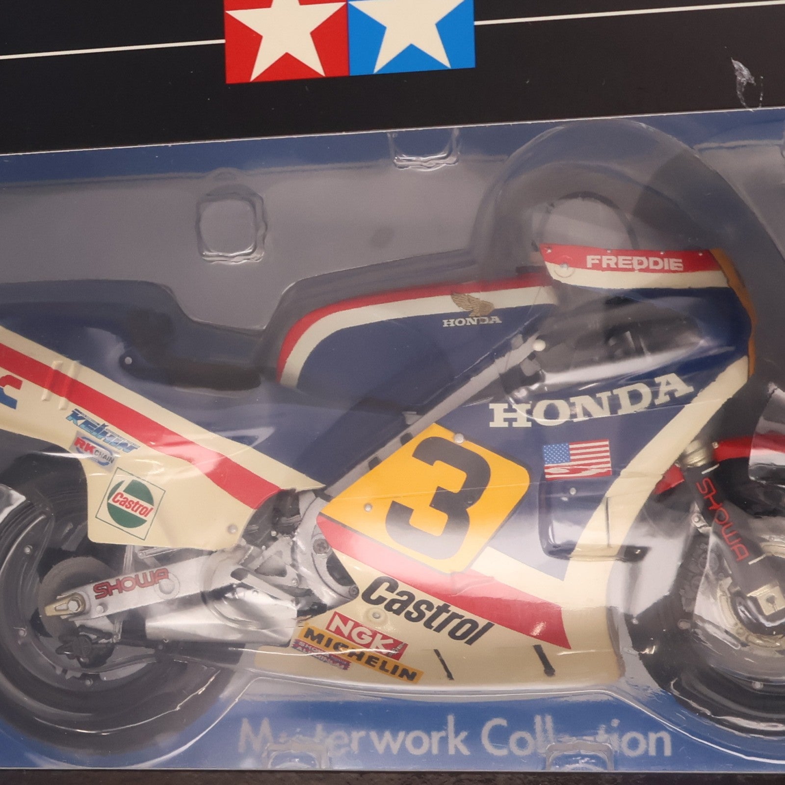 【中古即納】[MDL] マスターワークコレクション No.3 1/12 Honda NS500 グランプリレーサー'83 Castrol #3(ブルー×レッド×ホワイト) 完成品 ミニカー(21047) タミヤ(20060720)