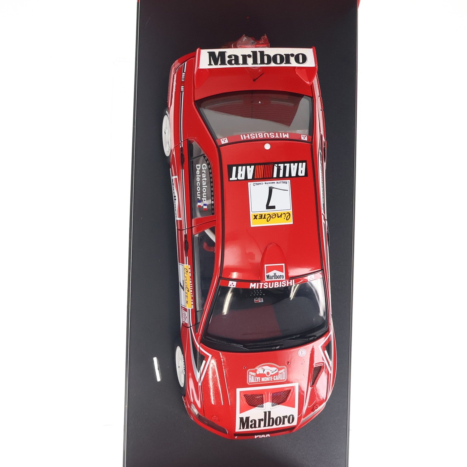 【中古即納】[MDL] 1/18 三菱 ランサーエボリューション VII WRC LinelTEX マルボロ仕様(レッド×ホワイト) 完成品 ミニカー AUTOart(オートアート)(20031231)