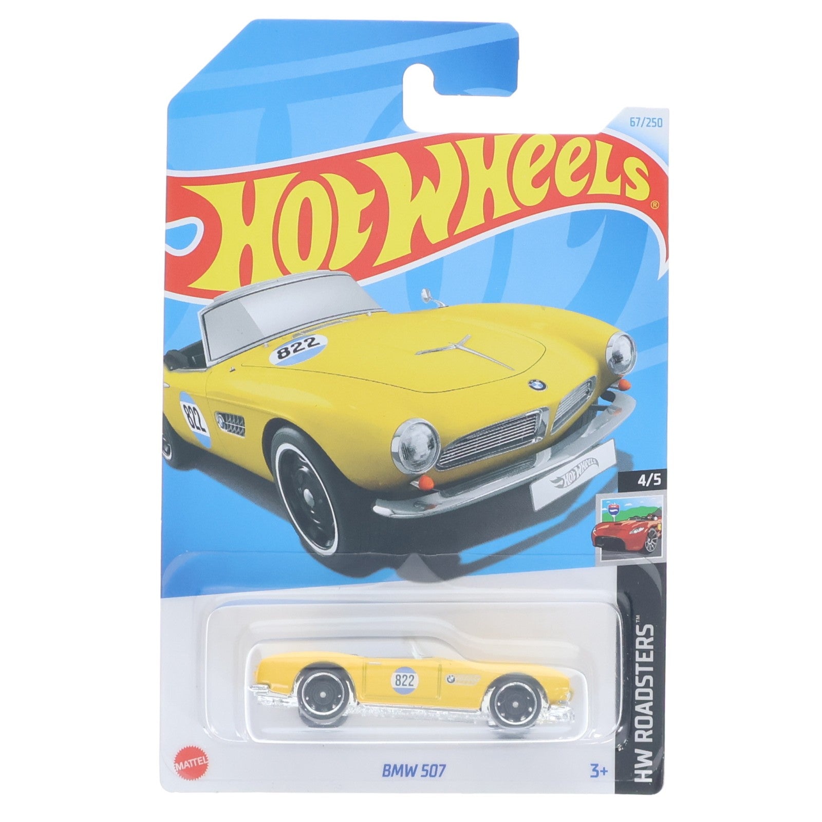 【中古即納】[MDL] Hot Wheels(ホットウィール) HW ROADSTERS 1/64 BMW 507(イエロー) 完成品 ミニカー(HTC15) マテル(20241231)