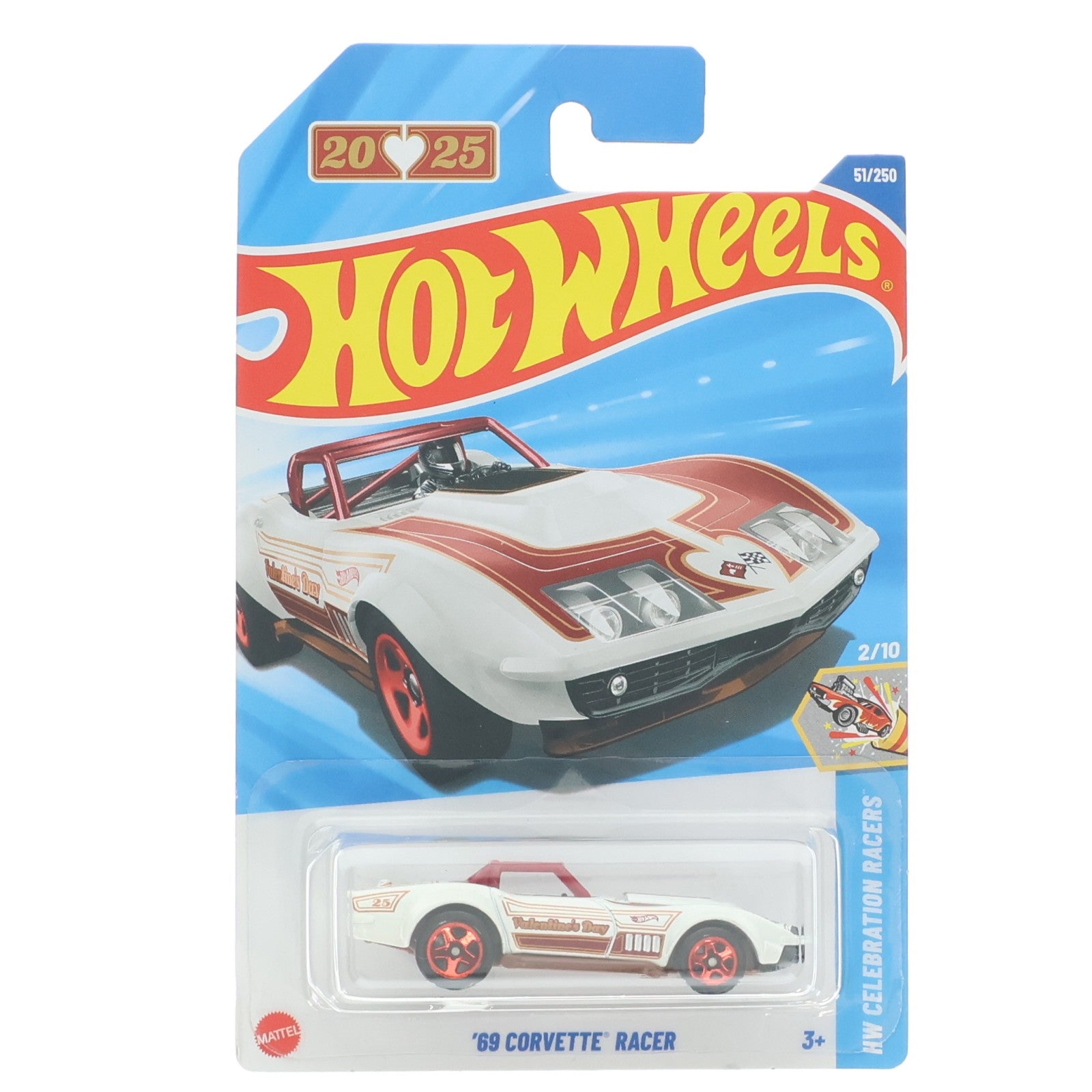 【中古即納】[MDL] Hot Wheels(ホットウィール) HW CELEBRATION RACERS 1/64 '69 CORVETTE RACER(ホワイト×レッド×ゴールド) 完成品 ミニカー(HYX01) マテル(20251231)