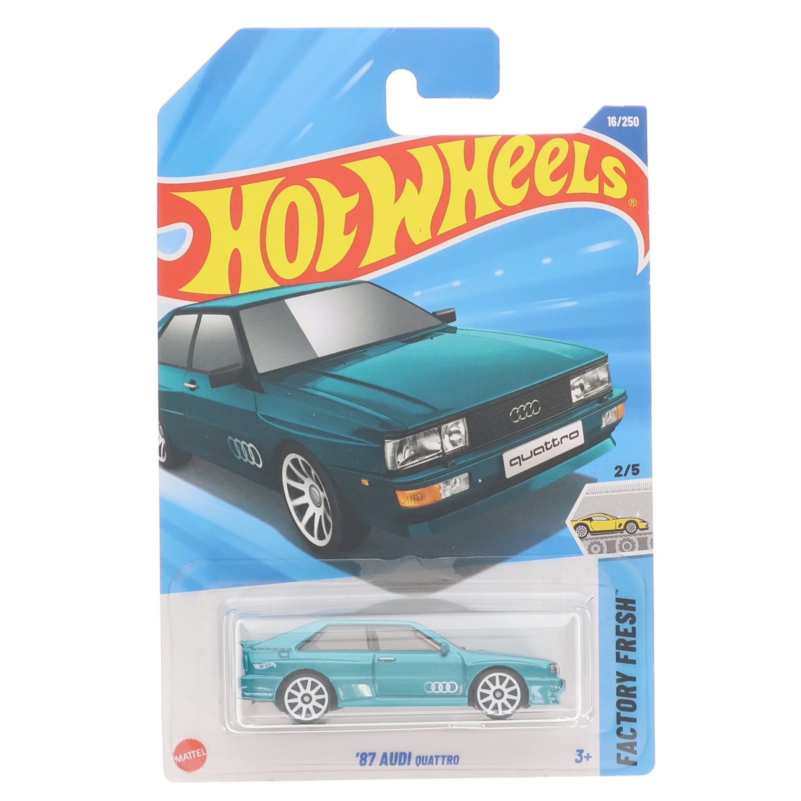 【中古即納】[MDL] Hot Wheels(ホットウィール) FACTORY FRESH 1/64 '87 AUDI QUATTRO(グリーン) 完成品 ミニカー(HYW72) マテル(20251231)