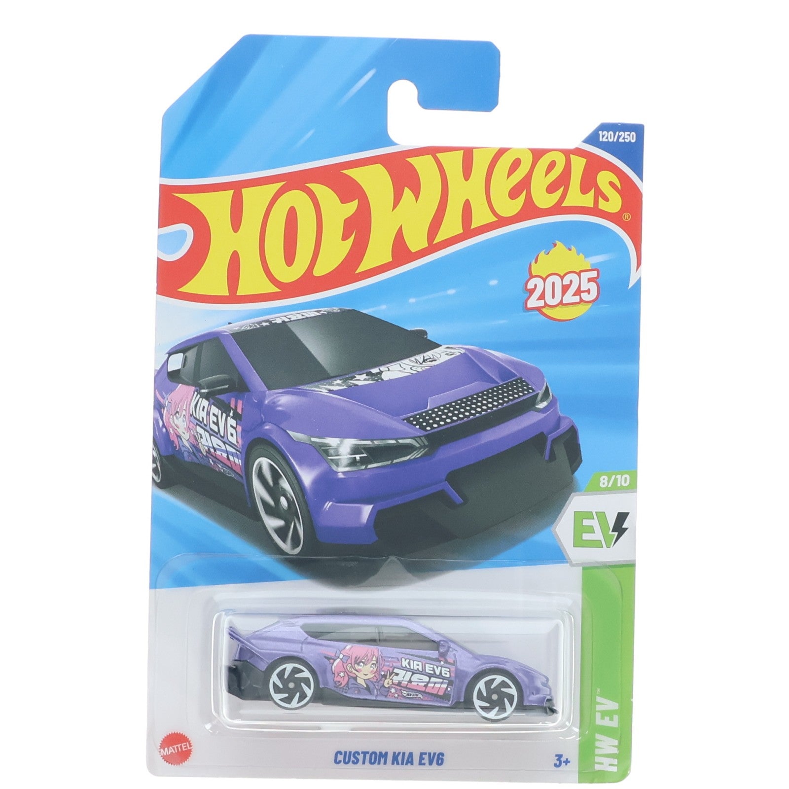 【中古即納】[MDL] Hot Wheels(ホットウィール) HW EV 1/64 CUSTOM KIA EV6(パープル) 完成品 ミニカー(HYW22) マテル(20251231)