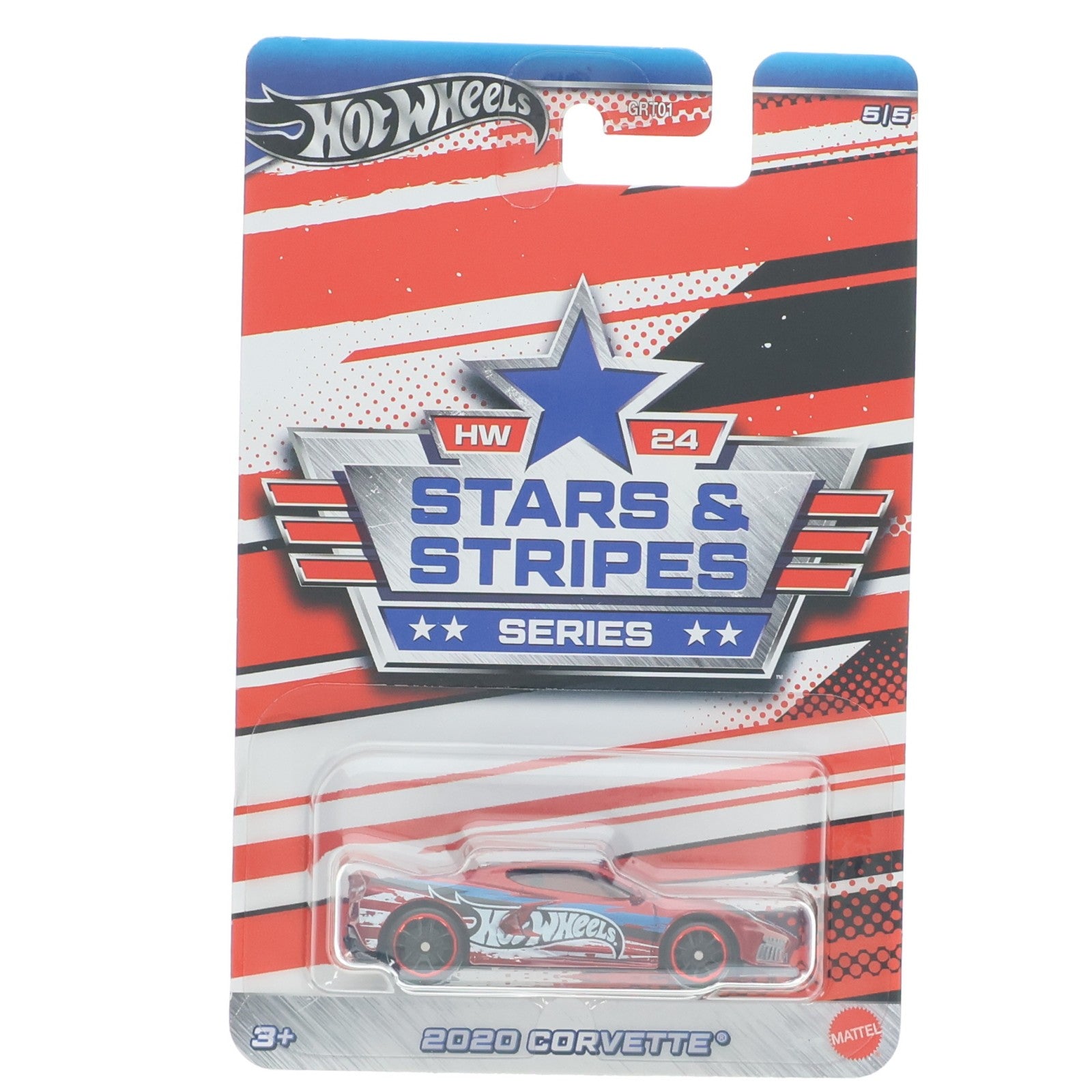 【中古即納】[MDL] Hot Wheels(ホットウィール) STARS&STRIPES SERIES 1/64 2020 CORVETTE(レッド×ブルー×ホワイト) 完成品 ミニカー(HRW66) マテル(20241231)