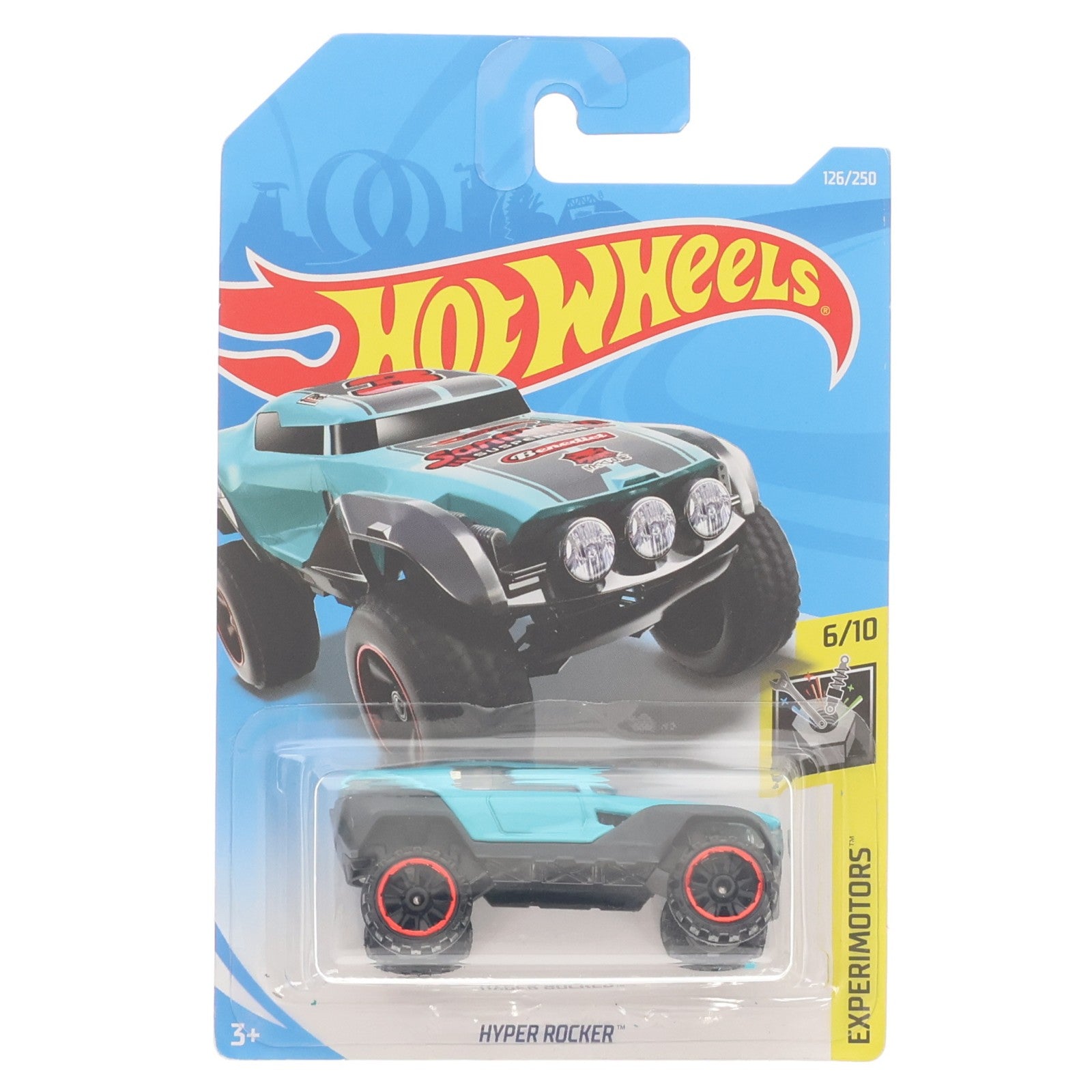 【中古即納】[MDL] Hot Wheels(ホットウィール) EXPERIMOTORS 1/64 HYPER ROCKER #3(ライトブルー×ダークグレー×レッド) 完成品 ミニカー(FYB33-D7C3) マテル(20190610)