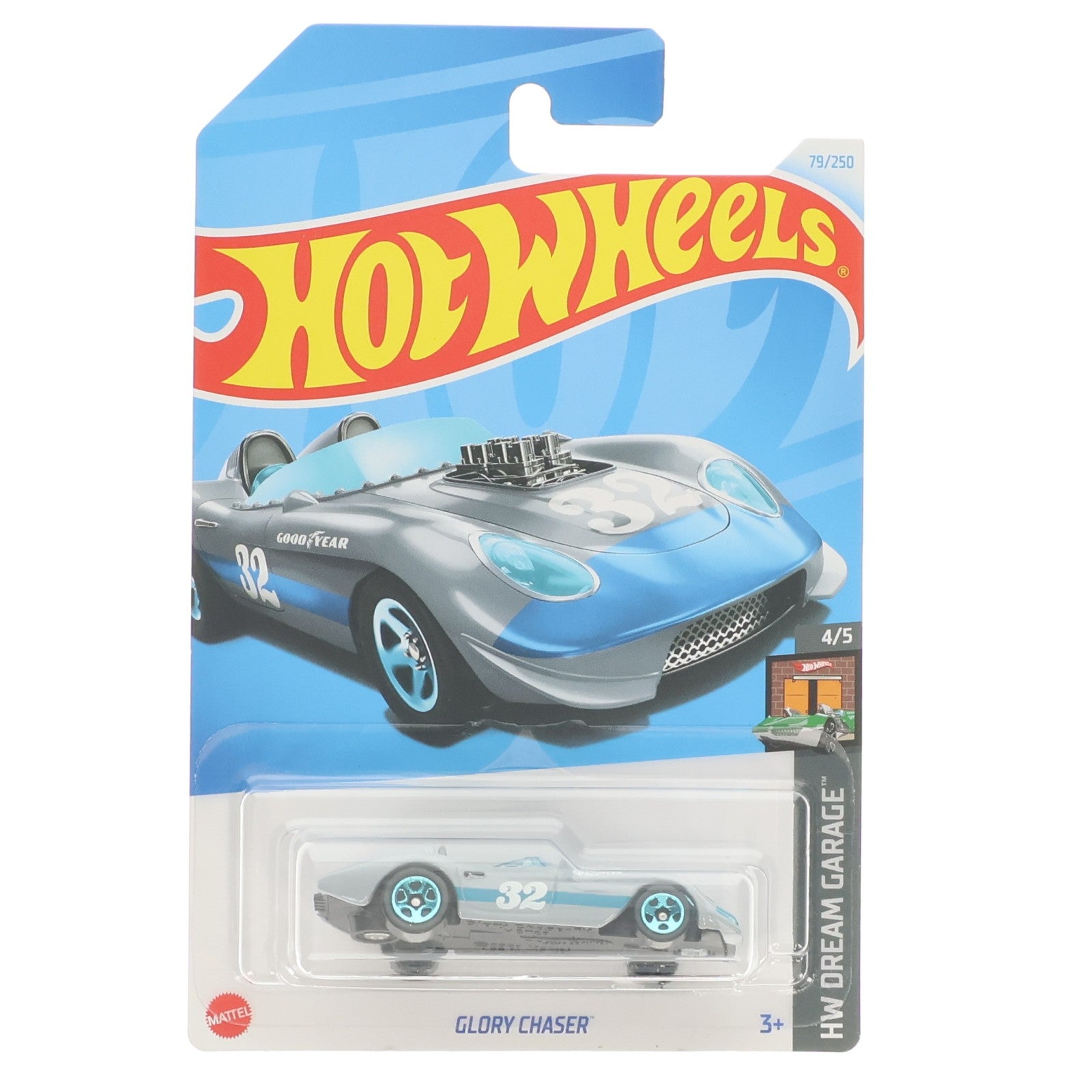 【中古即納】[MDL] Hot Wheels(ホットウィール) HW DREAM GARAGE 1/64 GLORY CHASER #32(グレー×ブルー) 完成品 ミニカー(HTD12) マテル(20241231)