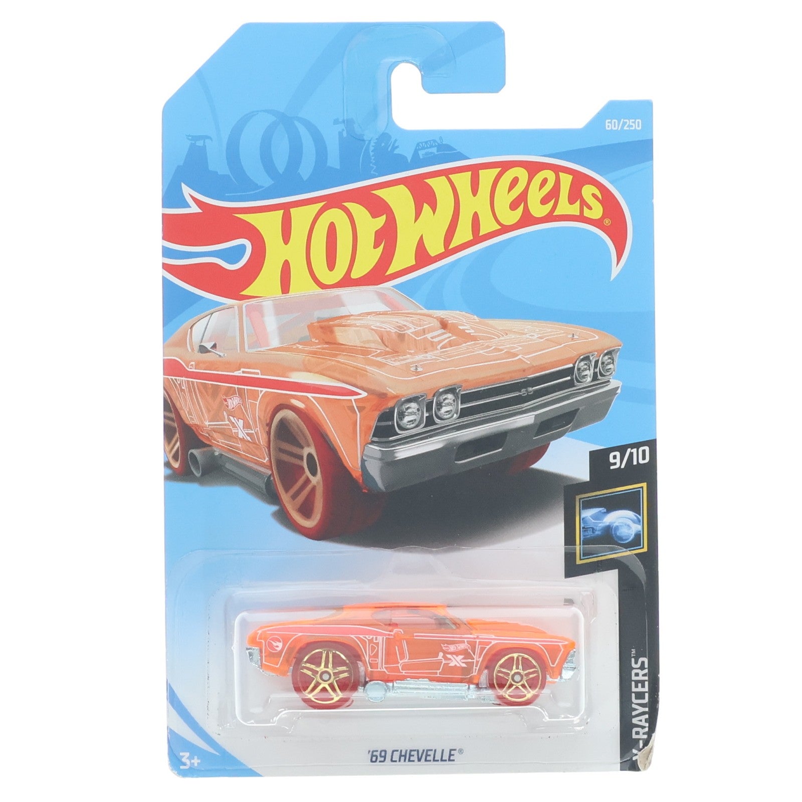 【中古即納】[MDL] Hot Wheels(ホットウィール) X-RAYCERS 1/64 '69 CHEVELLE(レッド) 完成品 ミニカー(FYG04) マテル(20191231)