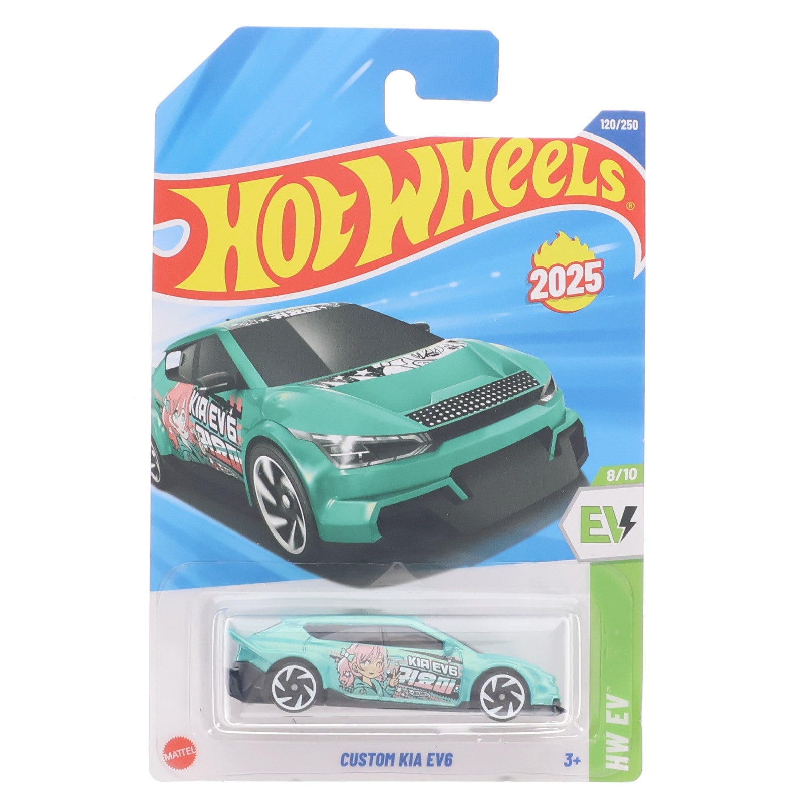 【中古即納】[MDL] Hot Wheels(ホットウィール) HW EV 1/64 CUSTOM KIA EV6(ライトグリーン) 完成品 ミニカー マテル(20220328)