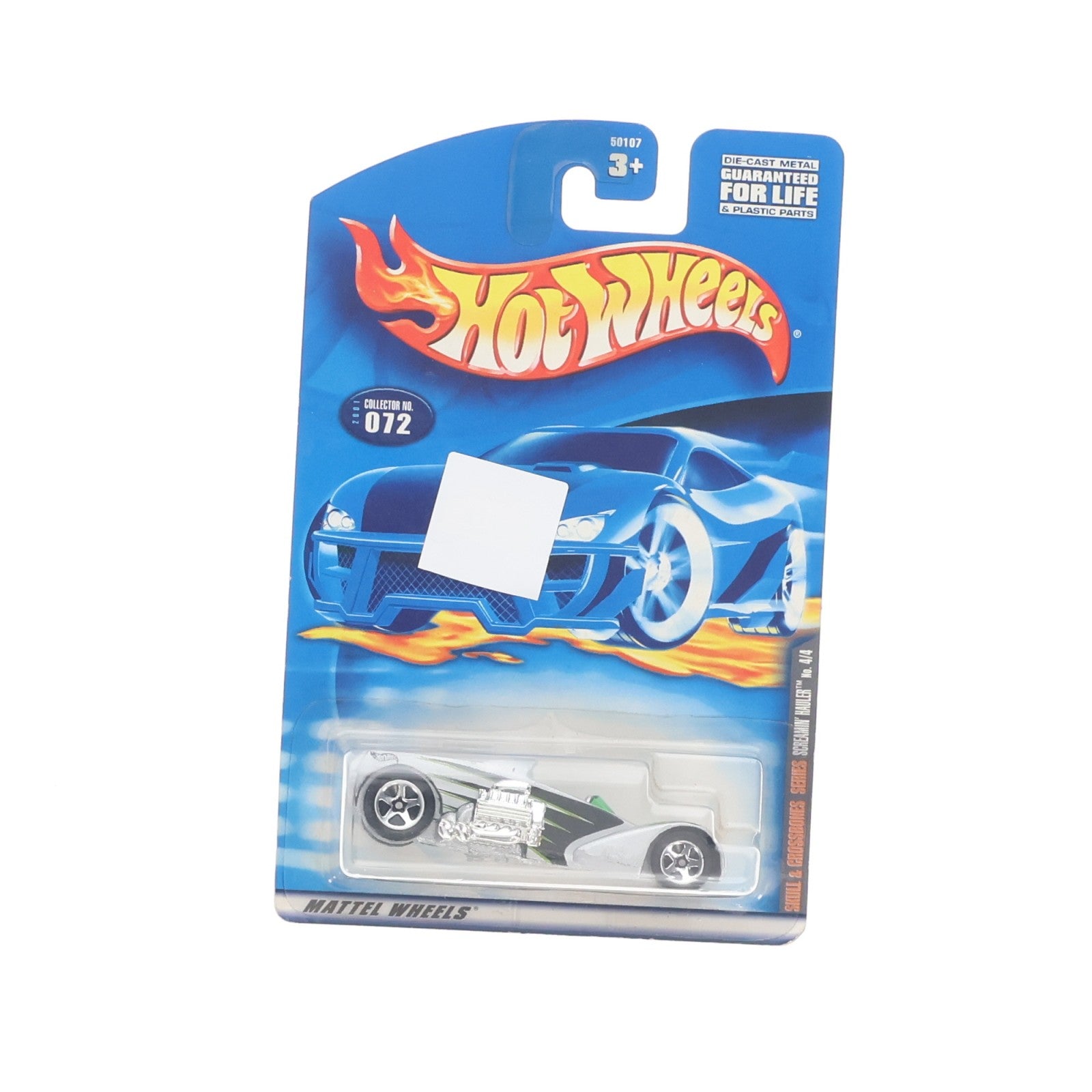 【中古即納】[MDL] Hot Wheels(ホットウィール) SKULL&CROSSBONES 1/64 SCREAMIN HAULER(シルバー×グリーン) 完成品 ミニカー(50107-0910) マテル(20220328)
