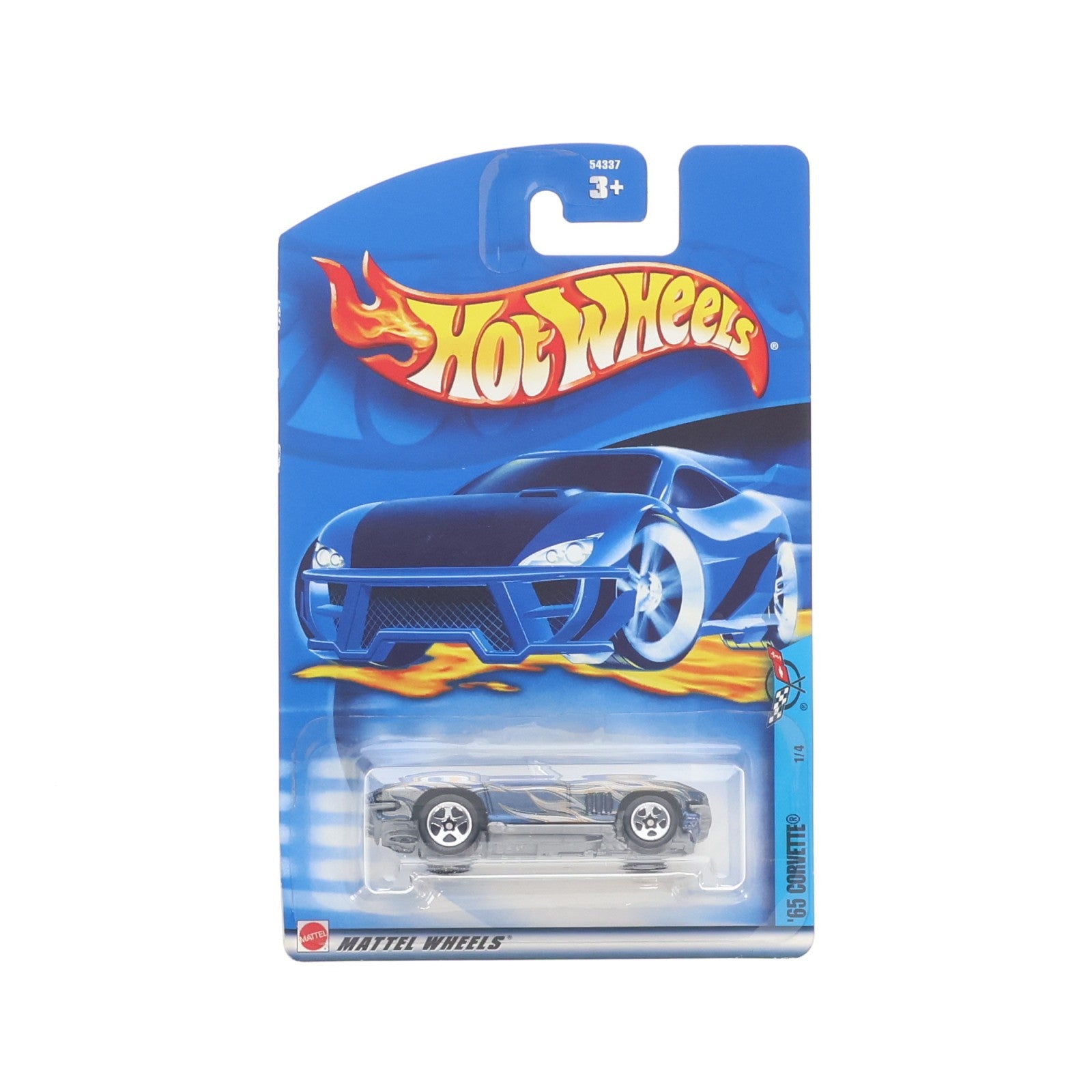 【中古即納】[MDL] Hot Wheels(ホットウィール) 1/64 65 CORVETTE(シルバー×ブルー) 完成品 ミニカー(54337-0814) マテル(20220328)
