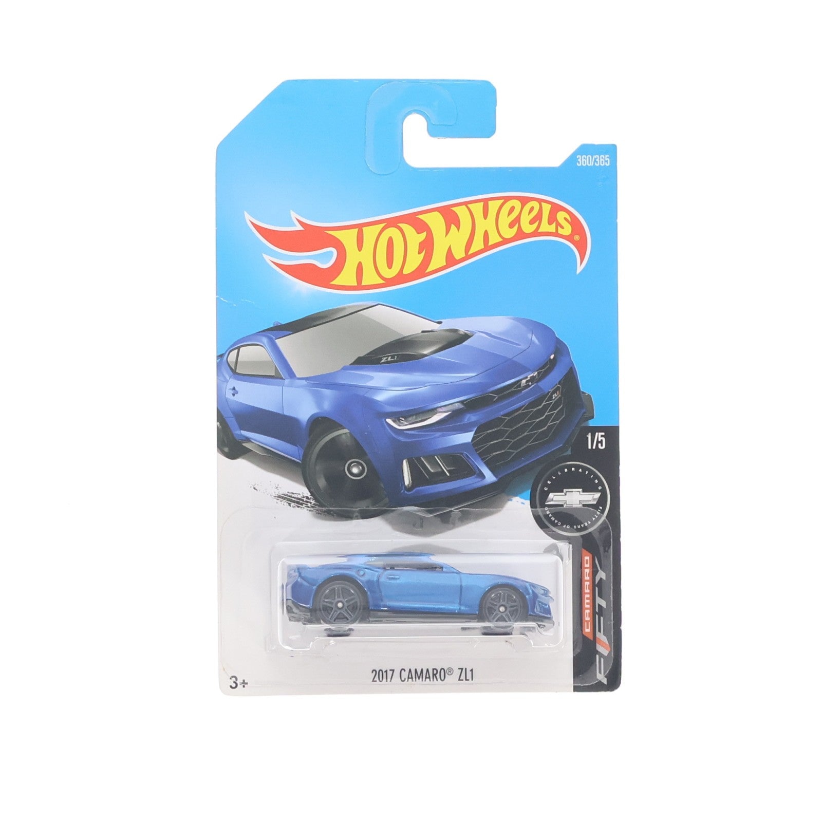 【中古即納】[MDL] Hot Wheels(ホットウィール) CAMARO FIFTY 1/64 2017 CAMARO ZL1(ブルー) 完成品 ミニカー(DVC44-D7B3) マテル(20220328)