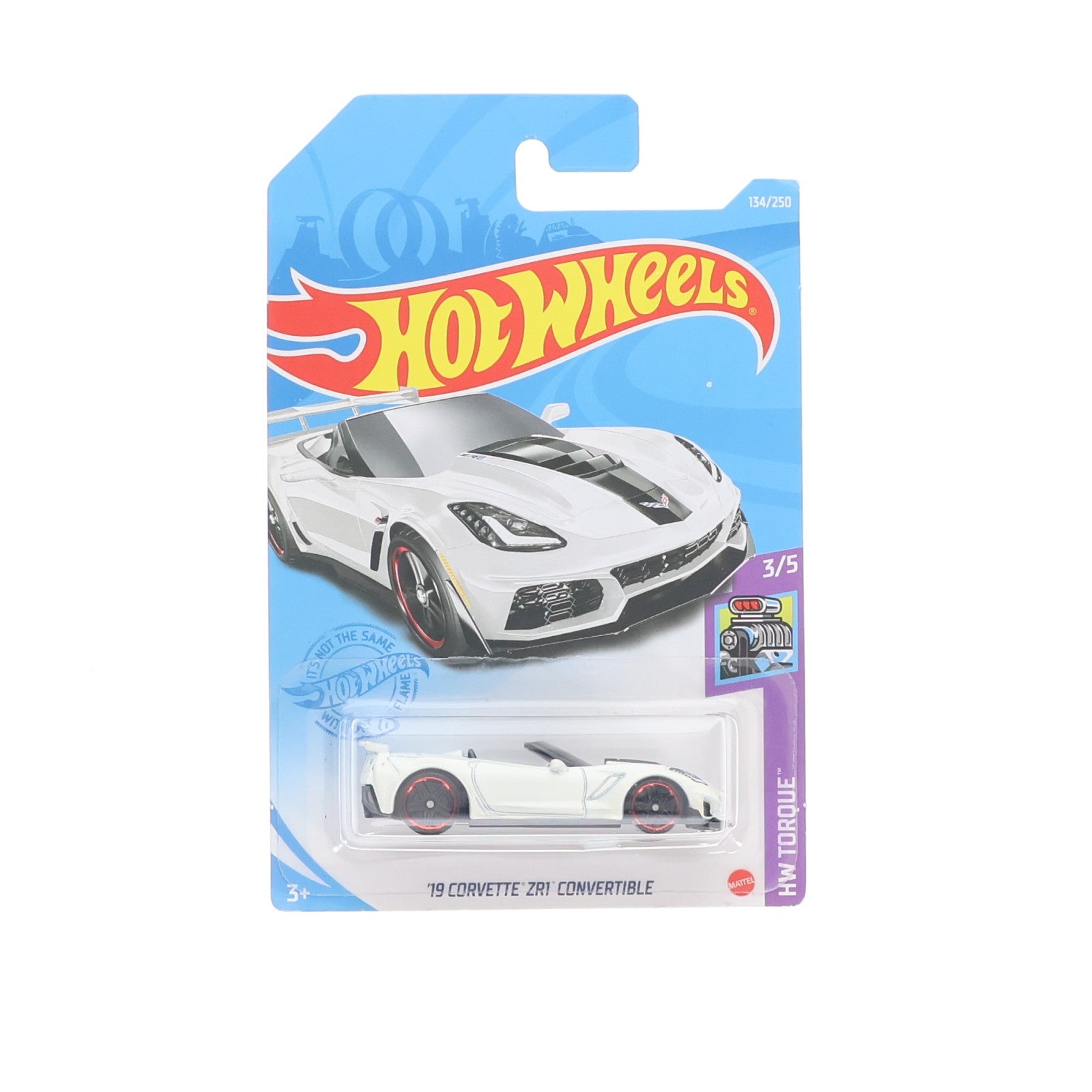 【中古即納】[MDL] Hot Wheels(ホットウィール) TORQUE 1/64 '19 CORVETTE ZR1 TM CONVERTIBLE(ホワイト×ブラック) 完成品 ミニカー(GRY03-M7C5) マテル(20220328)