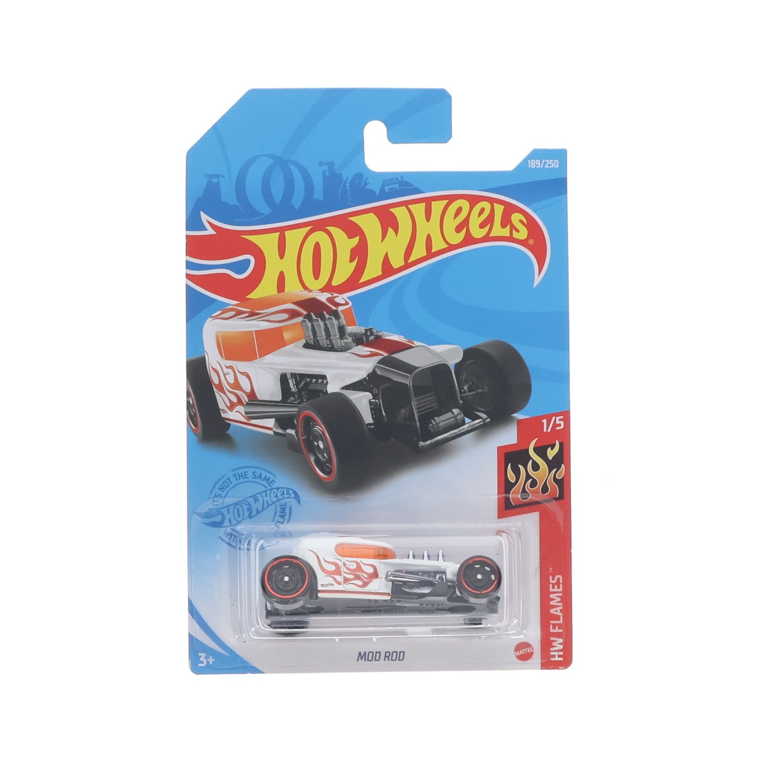 【中古即納】[MDL] Hot Wheels(ホットウィール) HW FLAMES 1/64 MOD ROD(ホワイト×レッド) 完成品 ミニカー(GTC12-M7C5) マテル(20220328)
