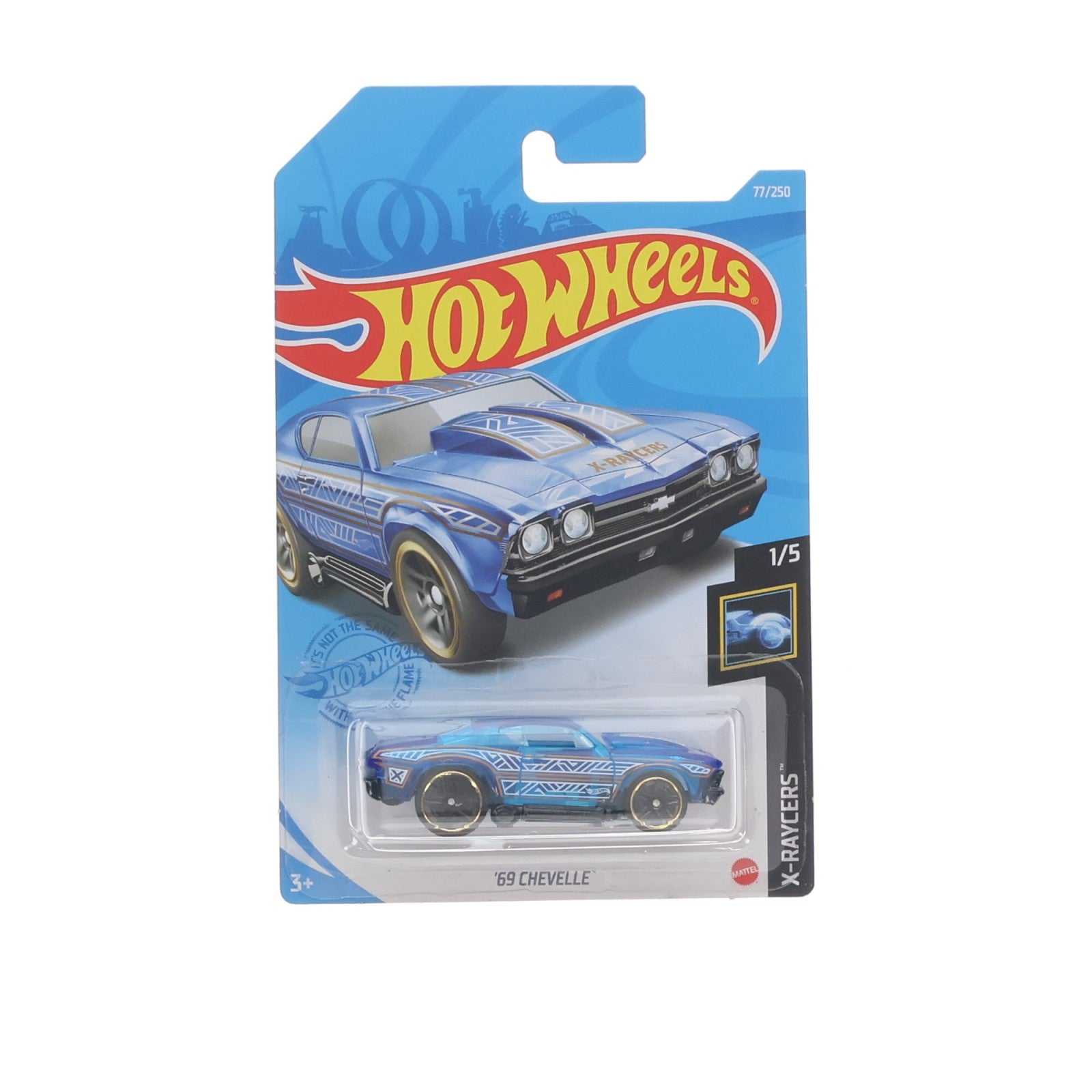 【中古即納】[MDL] Hot Wheels(ホットウィール) X-RAYCERS 1/64 '69 CHEVELLE(クリアブルー×ホワイト) 完成品 ミニカー(GTB29) マテル(20220328)