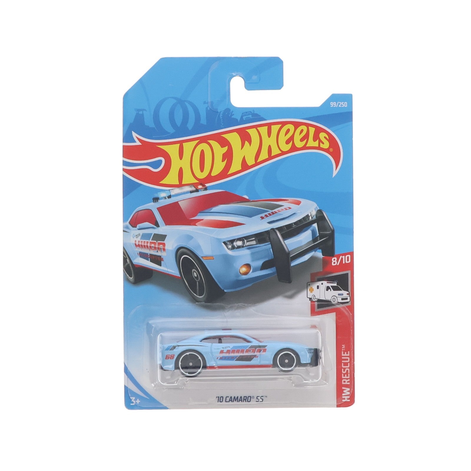 【中古即納】[MDL] Hot Wheels(ホットウィール) HW RESCUE 1/64 '10 CAMARO SS(スカイブルー×レッド×ブラック) 完成品 ミニカー(FYG87) マテル(20220328)