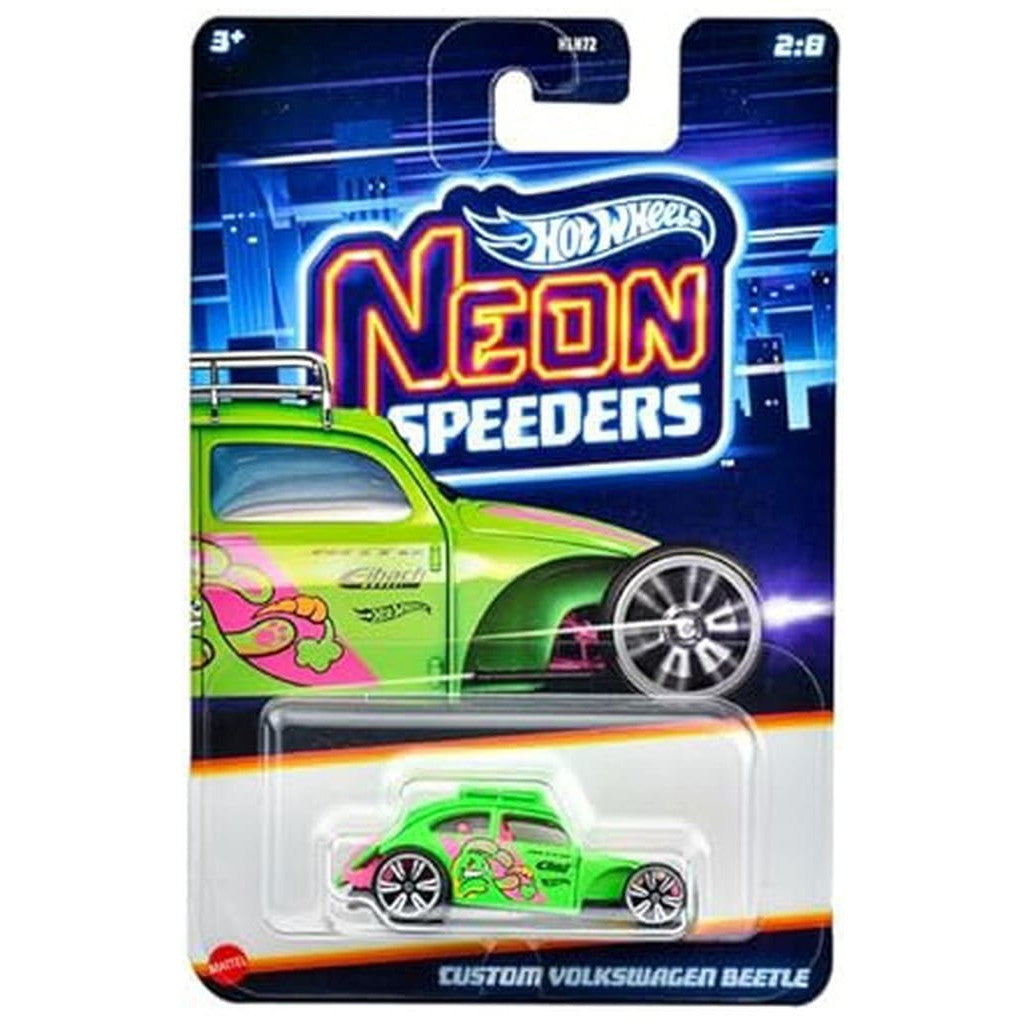 【中古即納】[MDL] Hot Wheels NEON SPEEDERS(ホットウィール ネオン・スピーダーズ) 1/64 CUSTOM VOLKSWAGEN BEETLE(カスタム フォルクスワーゲン ビートル) 完成品 ミニカー(JBY93) マテル(20250208)