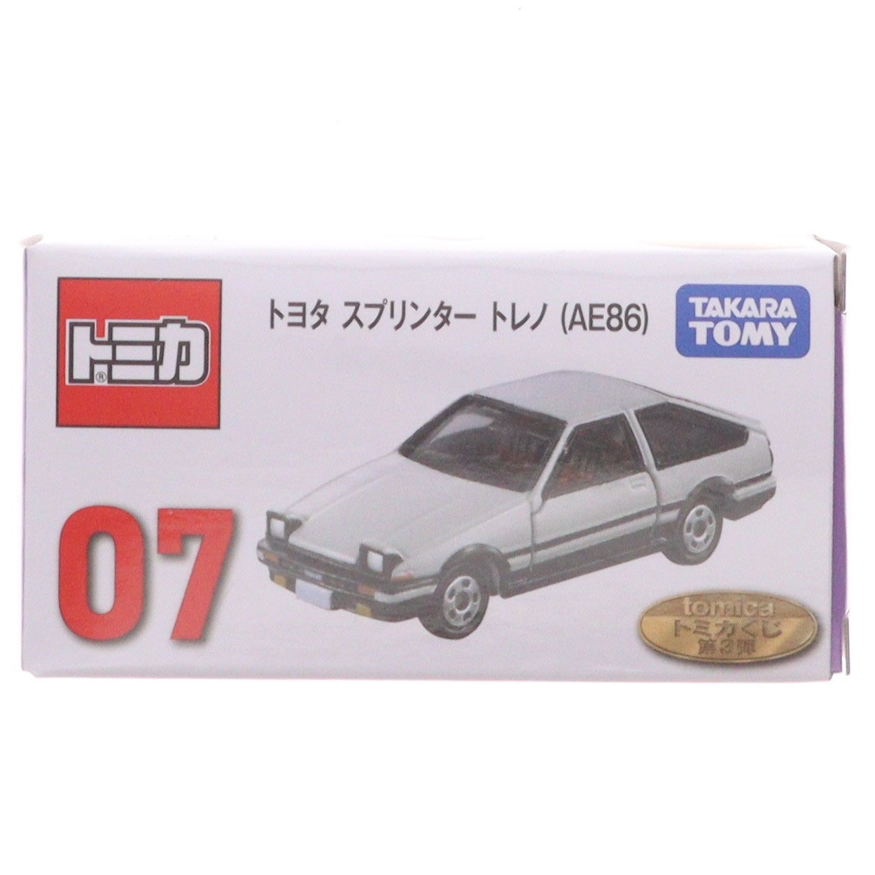 【中古即納】[MDL] 07 トミカ 1/61 トヨタ スプリンタートレノ AE86(ホワイト×ブラック) トミカくじ(tomicaくじ) 第3弾 ミニカー プライズ タカラトミー(20260327)