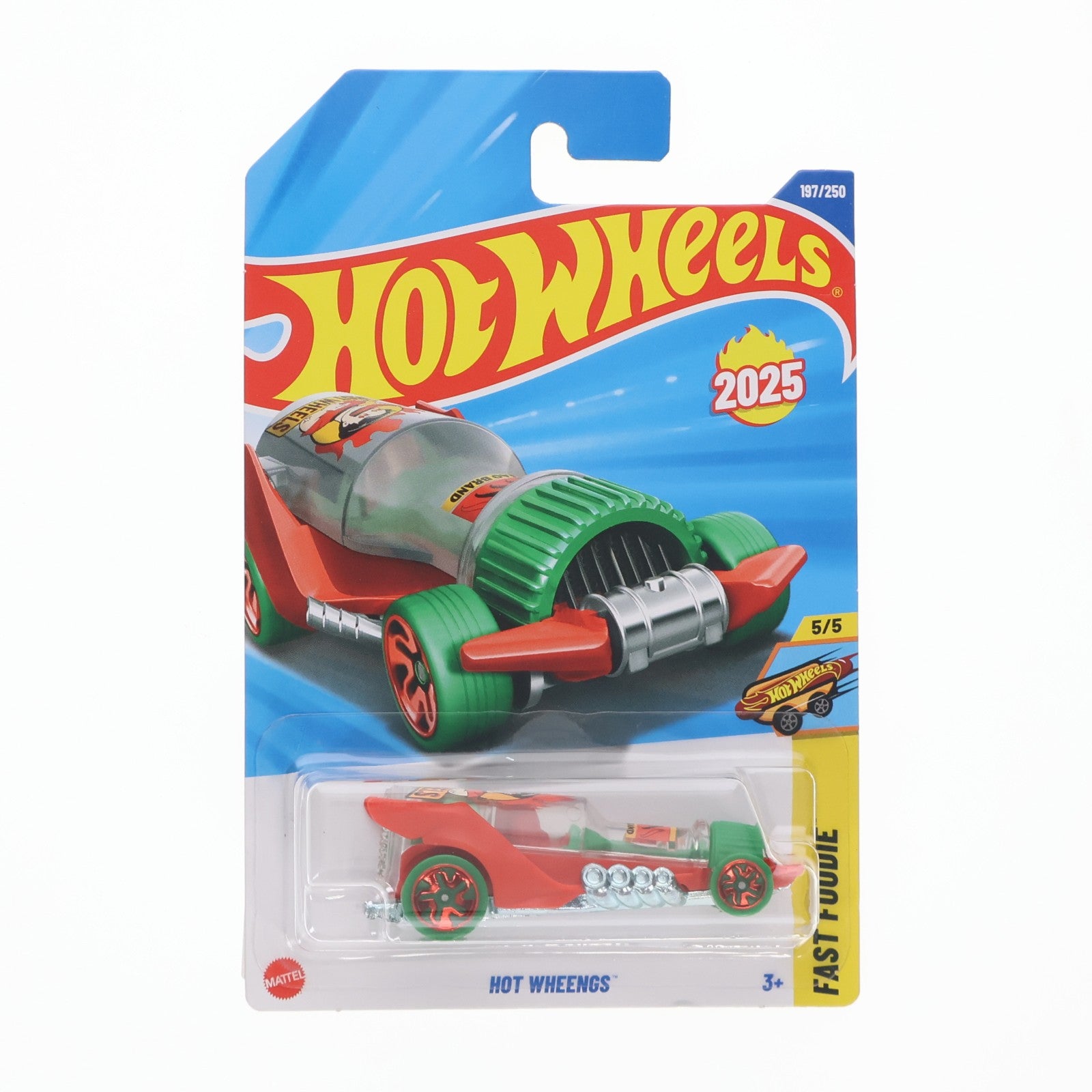 【中古即納】[MDL] Hot Wheels(ホットウィール) FAST FOODIE 1/64 HOT WHEENGS(グリーン×レッド) 完成品 ミニカー(HYW42) マテル(20220328)