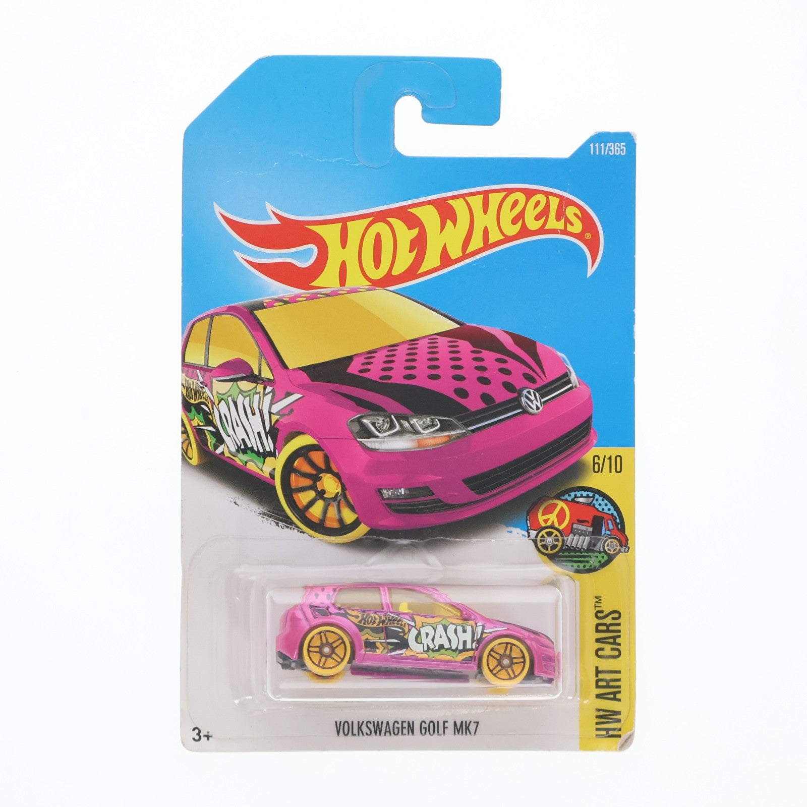 【中古即納】[MDL] Hot Wheels(ホットウィール) HW ART CARS 1/64 VOLKSWAGEN GOLF MK7(ピンク×ブラック×イエロー) 完成品 ミニカー(DVB82-D7B3) マテル(20220328)