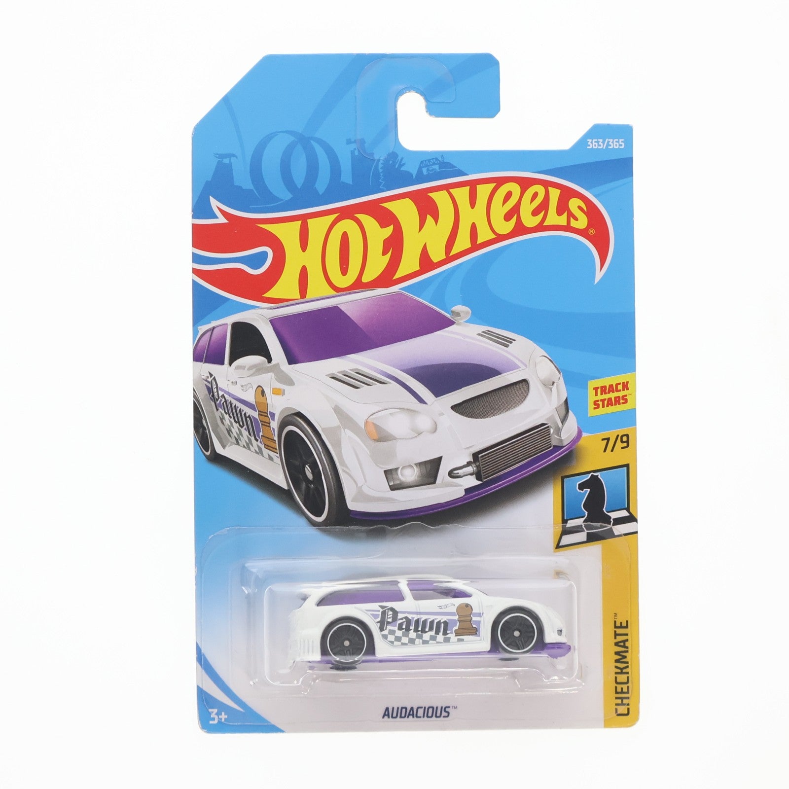 【中古即納】[MDL] Hot Wheels(ホットウィール) CHECKMATE 1/64 AUDACIOUS Pawn(ホワイト×パープル×グレー) 完成品 ミニカー(FKB54-D7C3) マテル(20220328)