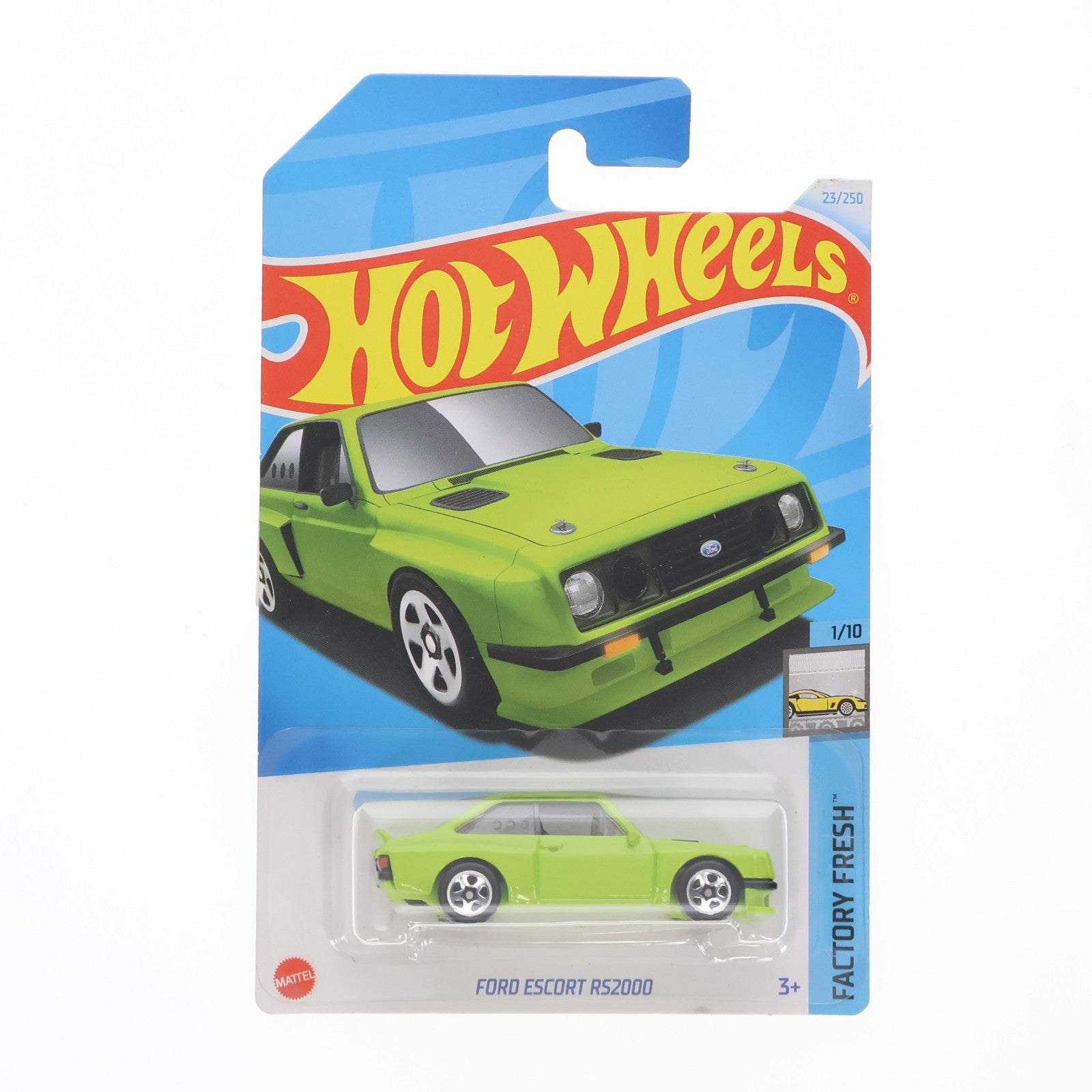 【中古即納】[MDL] Hot Wheels(ホットウィール) FACTORY FRESH 1/64 FORD ESCORT RS2000(ライトグリーン) 完成品 ミニカー(HTC48) マテル(20220328)