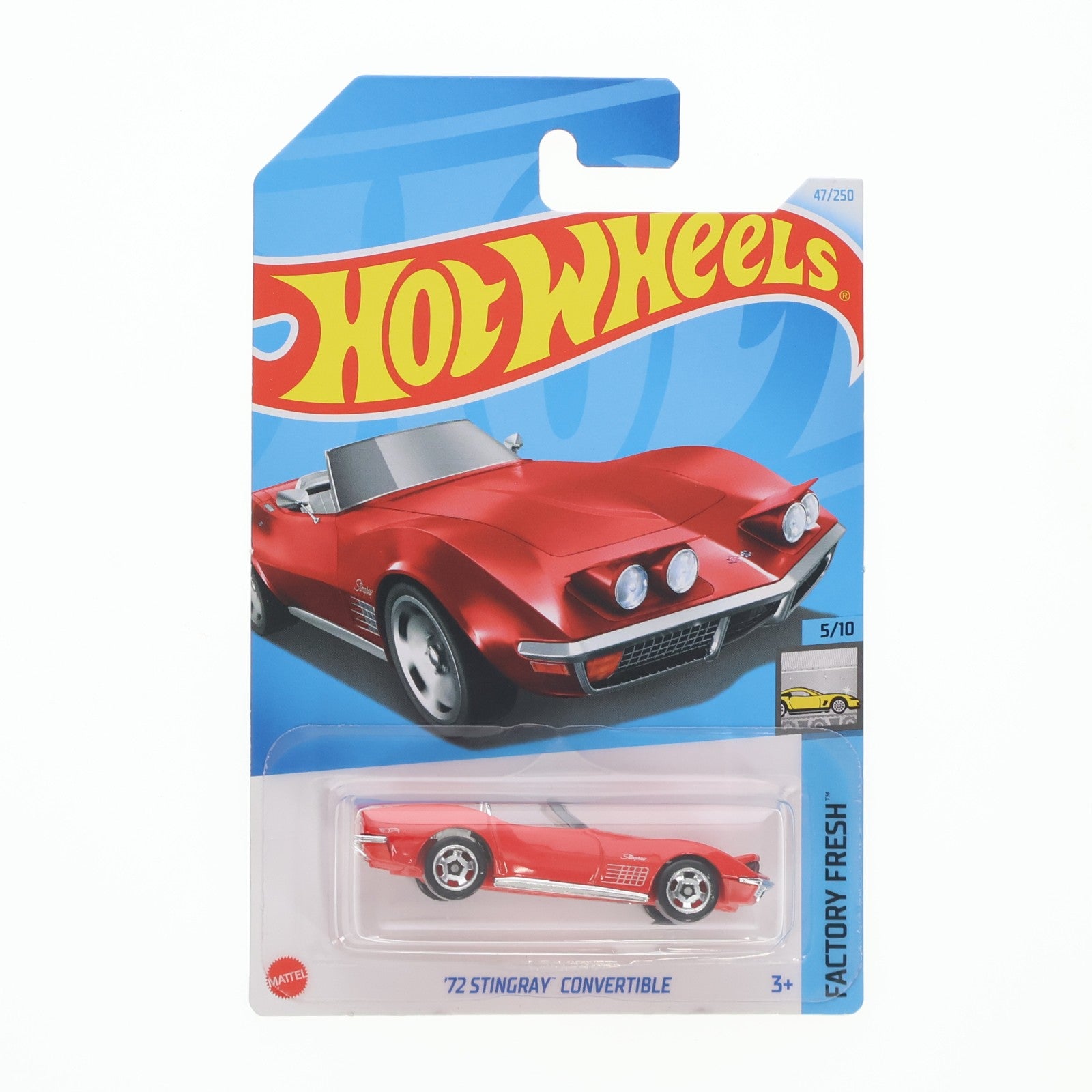 【中古即納】[MDL] Hot Wheels(ホットウィール) FACTORY FRESH 1/64 '72 STINGRAY CONVERTIBLE(レッド) 完成品 ミニカー(HTD09) マテル(20220328)