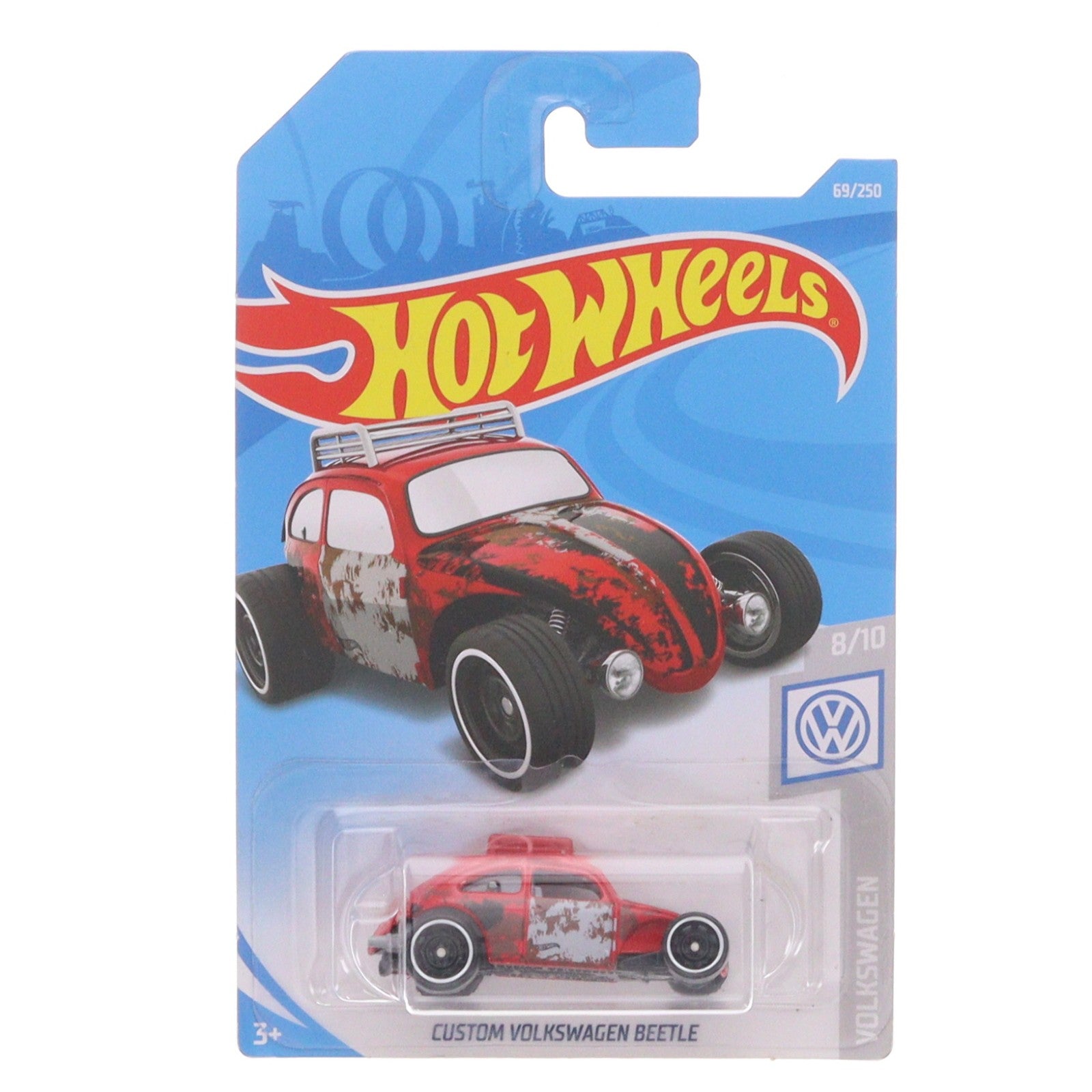 【中古即納】[MDL] Hot Wheels(ホットウィール) VOLKSWAGEN 1/64 CUSTOM VOLKSWAGEN BEETLE(レッド×グレー×ブラウン) 完成品 ミニカー(FYD61) マテル(20220328)