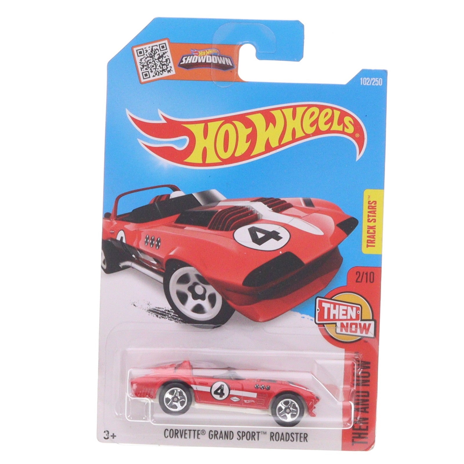 【中古即納】[MDL] Hot Wheels(ホットウィール) THEN AND NOW 1/64 CORVETTE GRAND SPORT ROADSTER #4(レッド×ホワイト×ブラック) 完成品 ミニカー(DHX31) マテル(20220328)