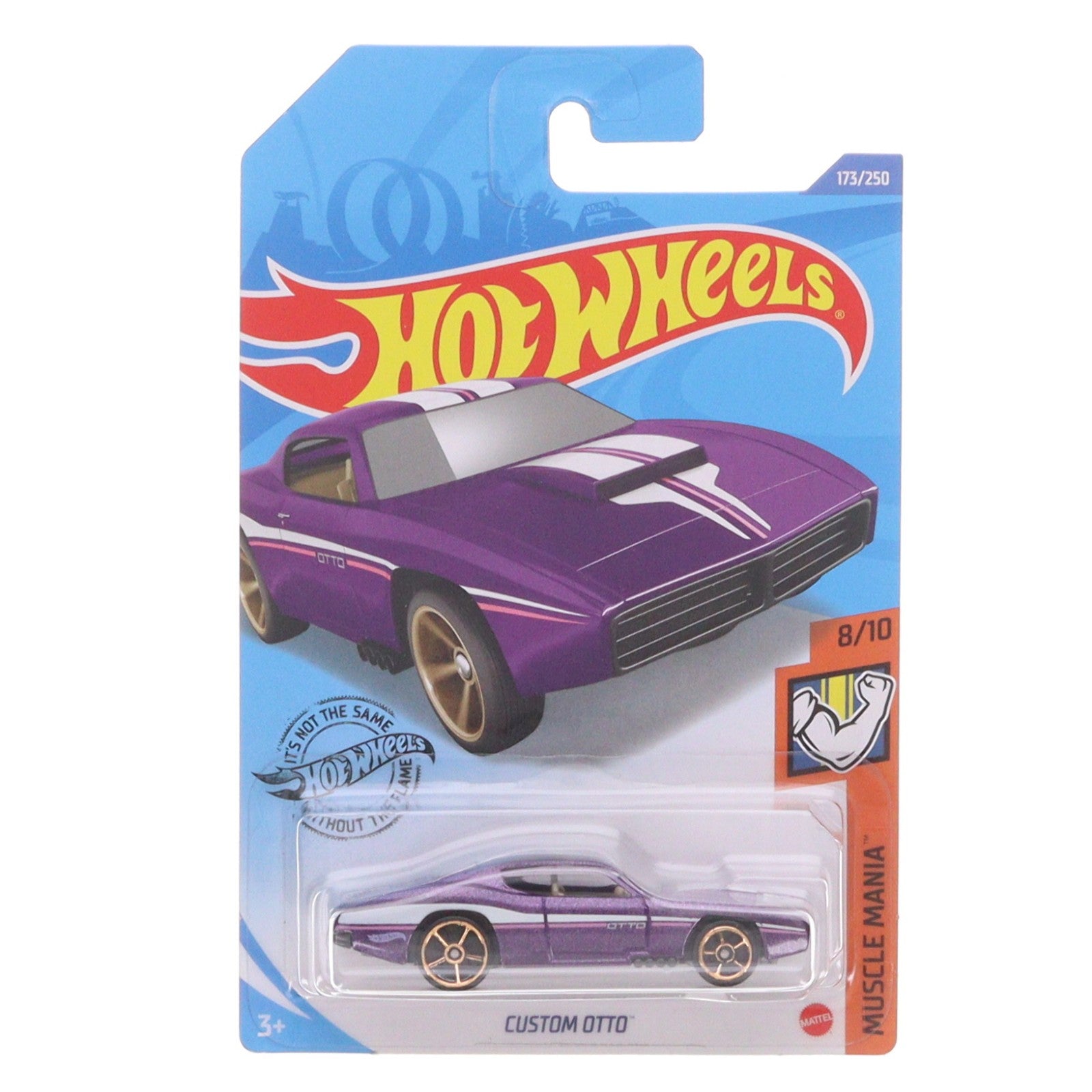 【中古即納】[MDL] Hot Wheels(ホットウィール) MUSCLE MANIA 1/64 CUSTOM OTTO(バイオレット×ホワイト) 完成品 ミニカー(GHD11) マテル(20220328)