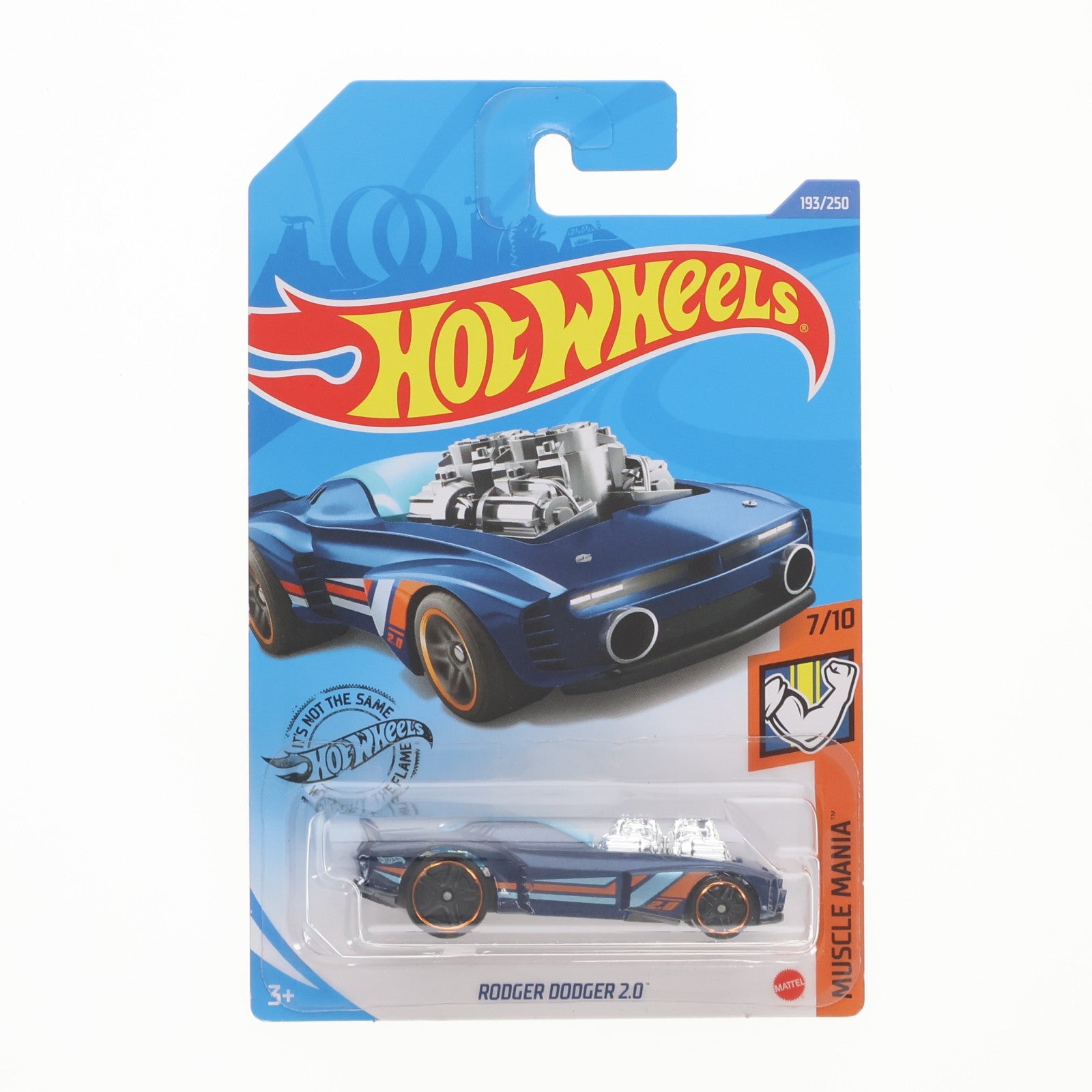 【中古即納】[MDL] Hot Wheels(ホットウィール) MUSCLE MANIA 1/64 RODGER DODGER 2.0(ネイビー×ライトブルー×オレンジ) 完成品 ミニカー(GHC58-D7C6) マテル(20220328)